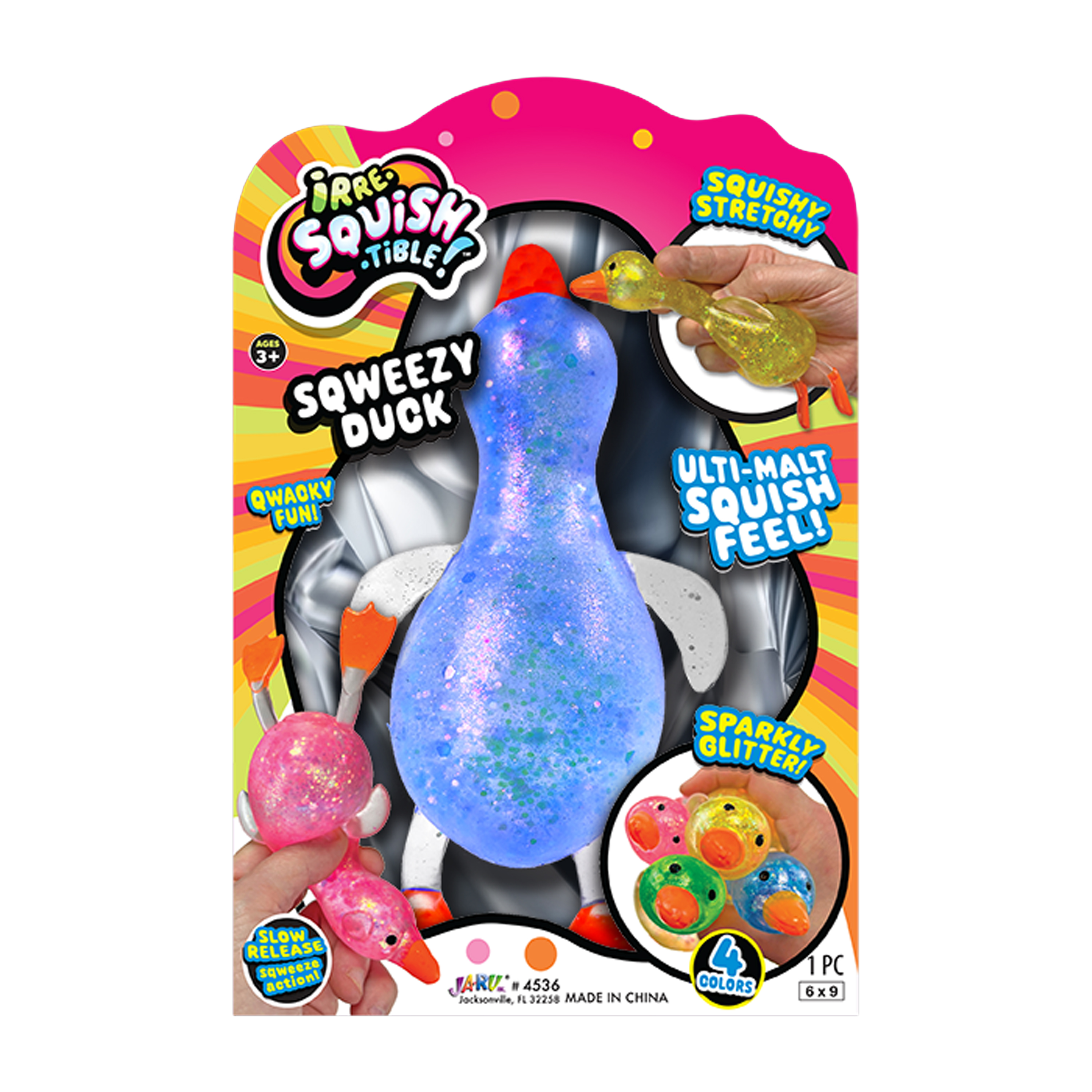 Irre-Squish-Tible!™ Sqweezy Duck Toy (Styles May Vary)