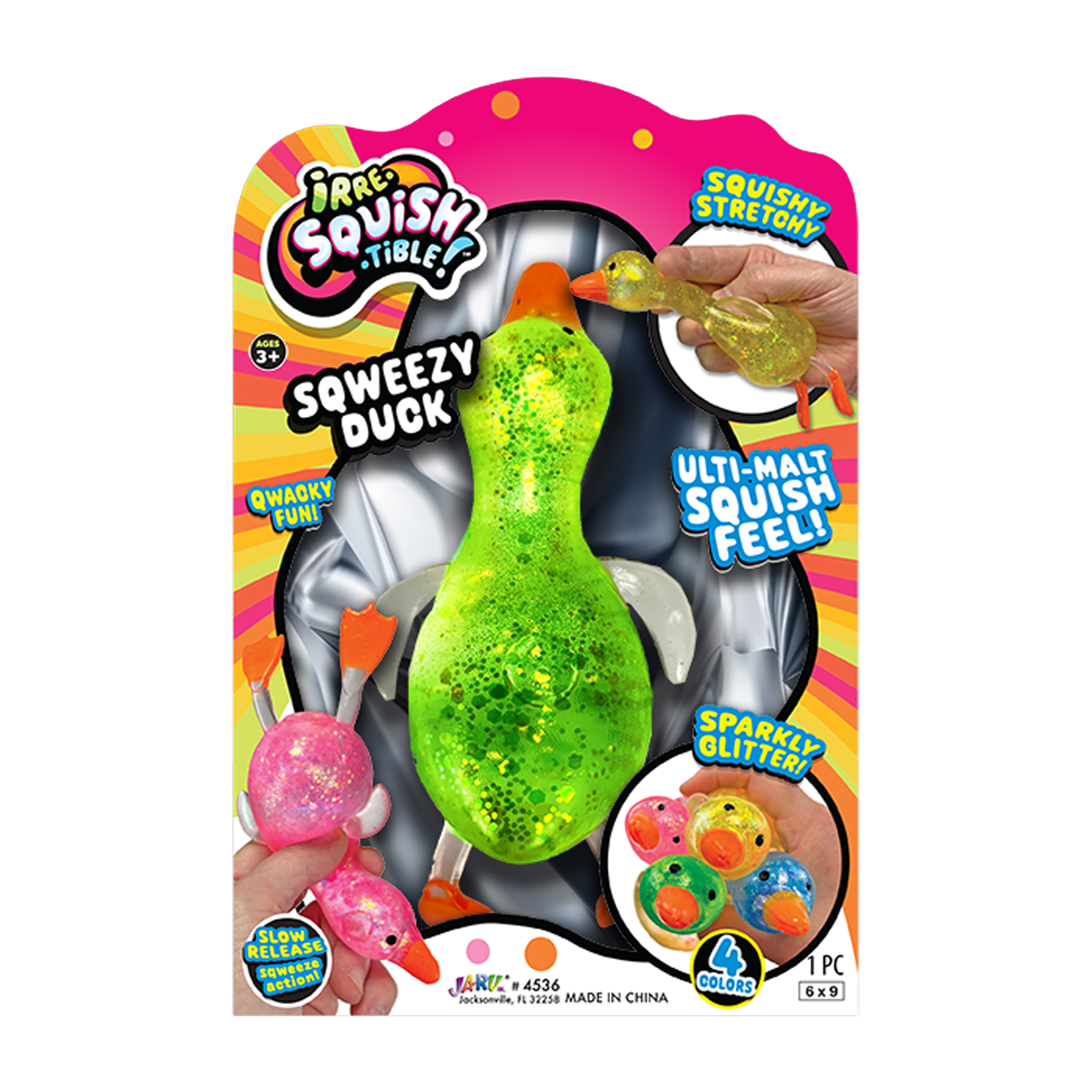 Irre-Squish-Tible!™ Sqweezy Duck Toy (Styles May Vary)