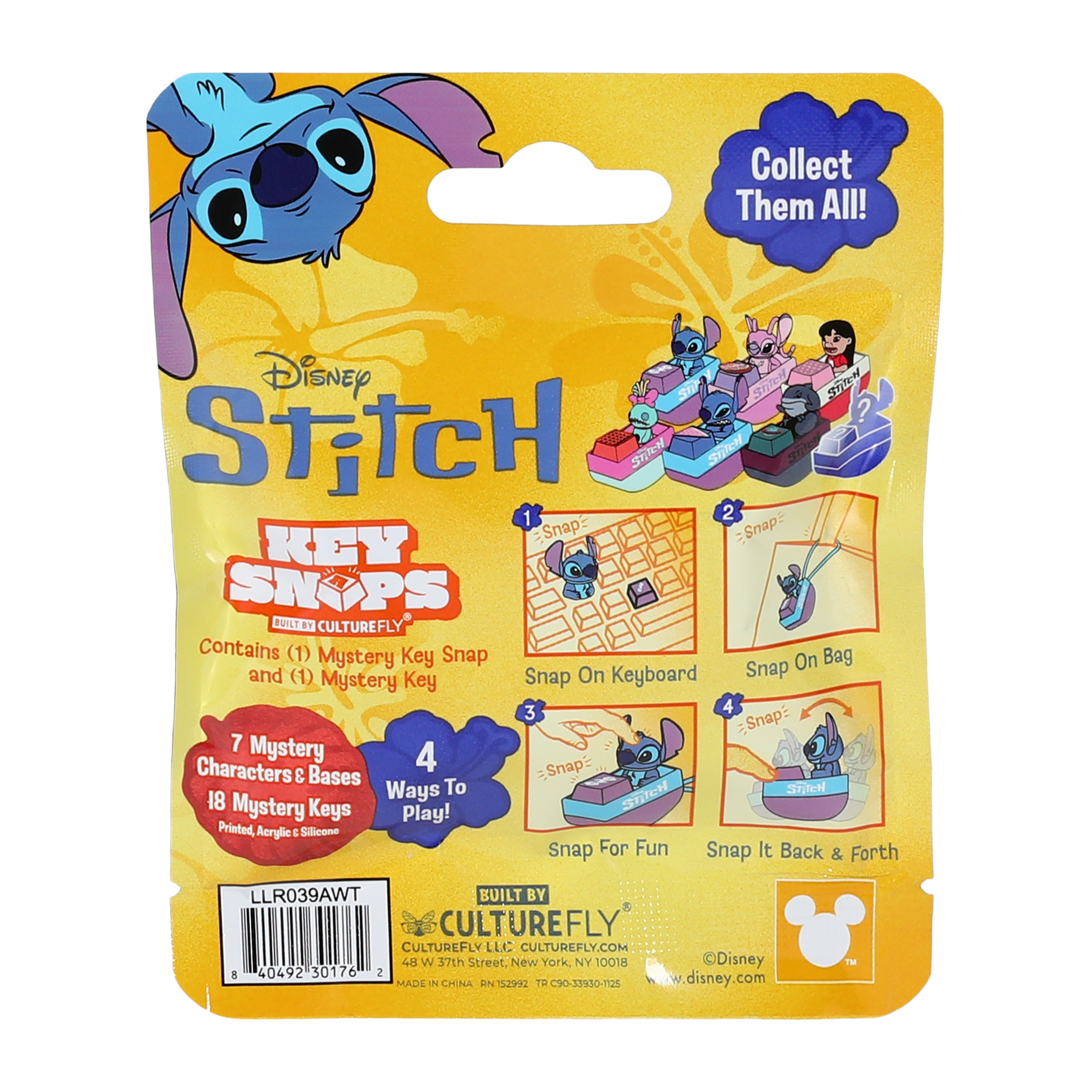Disney Stitch Mystery Snap Key Figure (Styles May Vary)