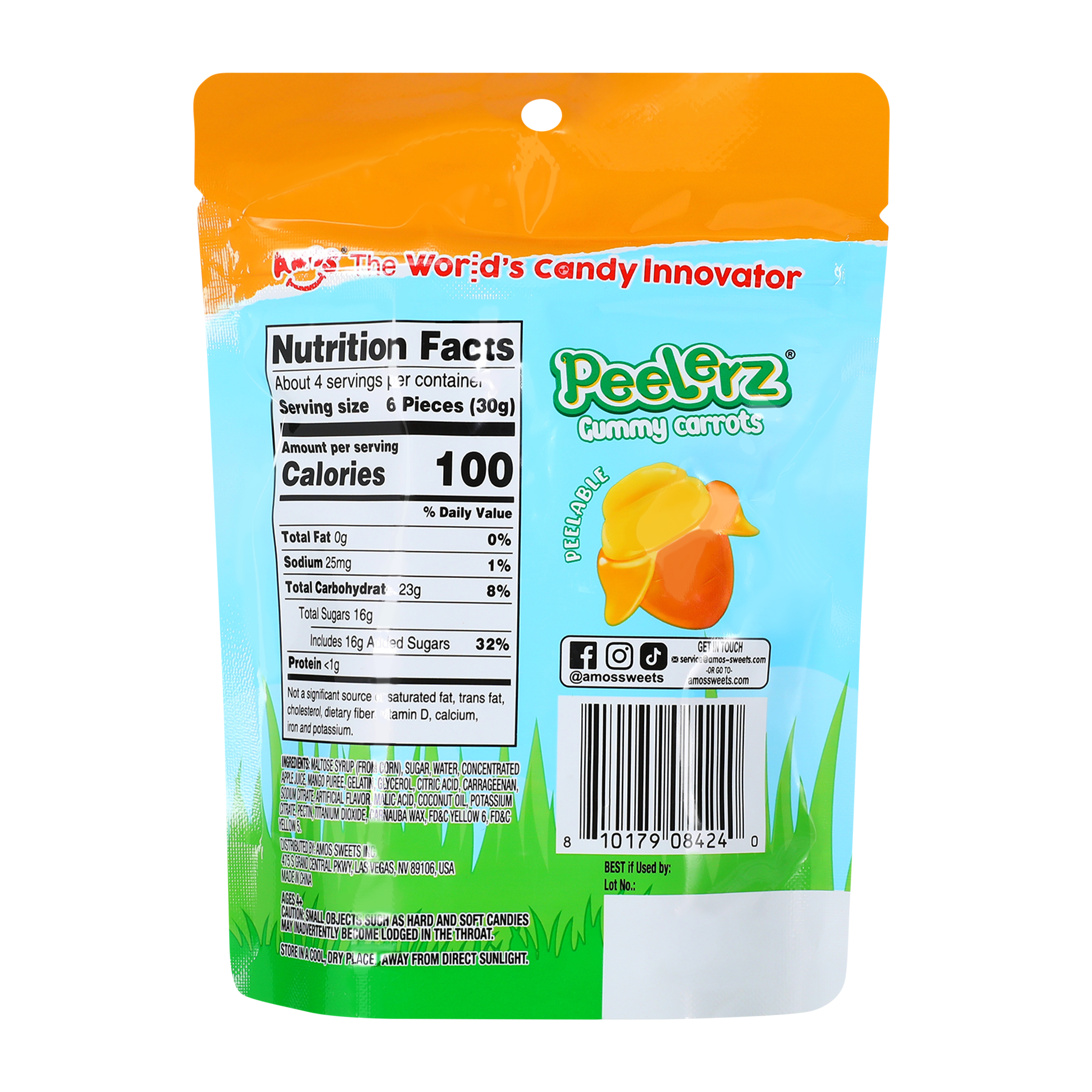 Amos® Peelerz® Carrots Mango Gummy Candy 4.5oz