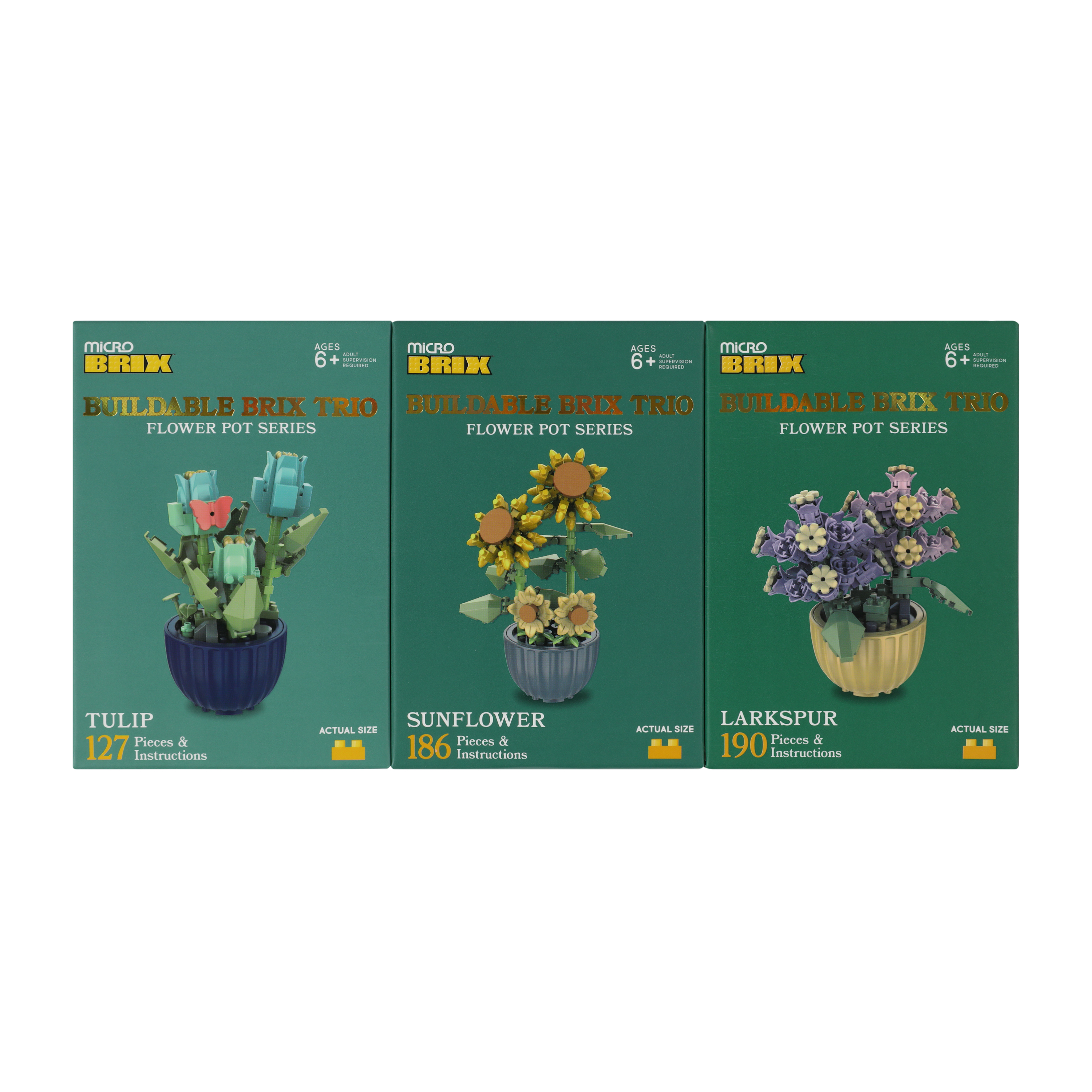Succulent Buildable Brix Trio 3-Pack