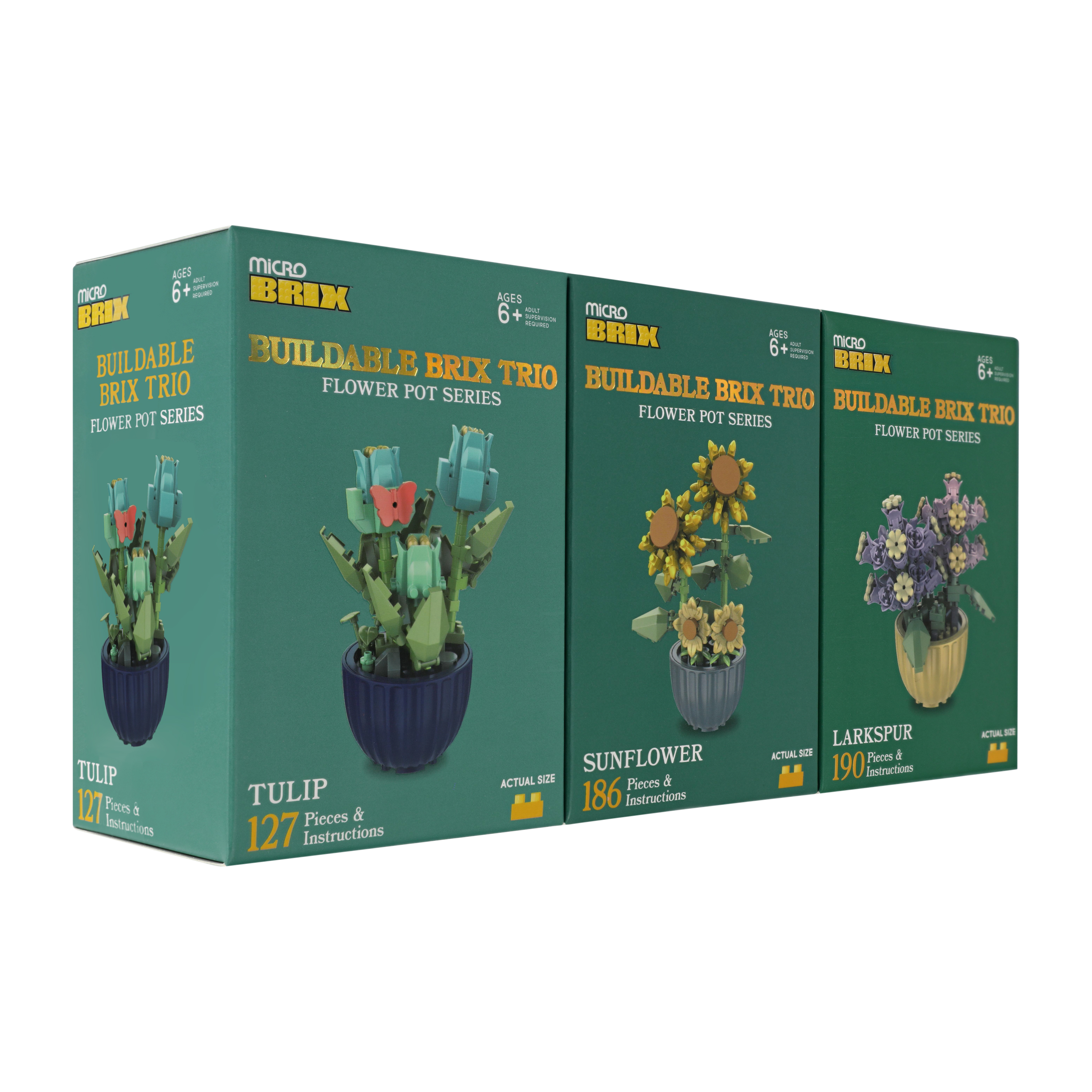 Succulent Buildable Brix Trio 3-Pack