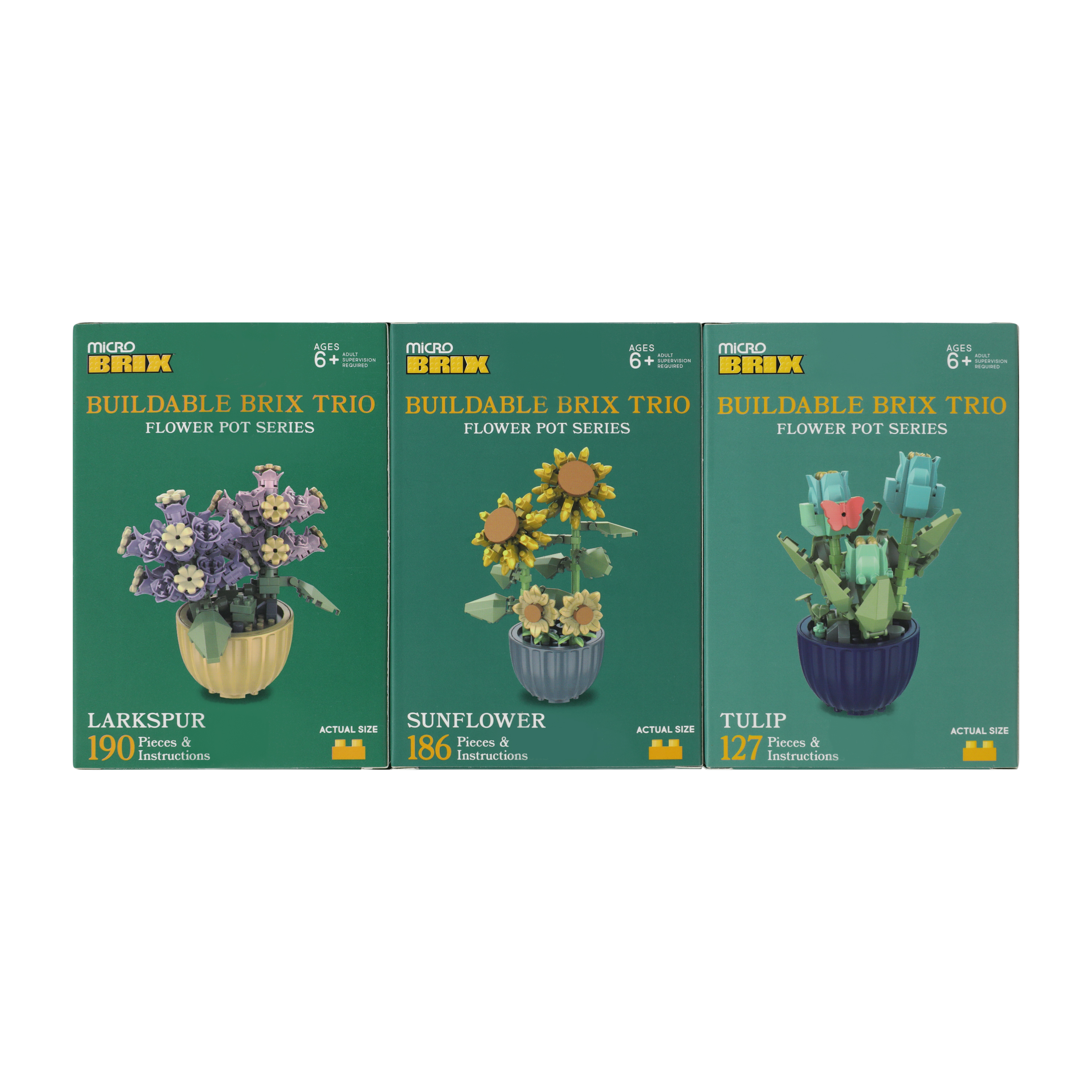 Succulent Buildable Brix Trio 3-Pack