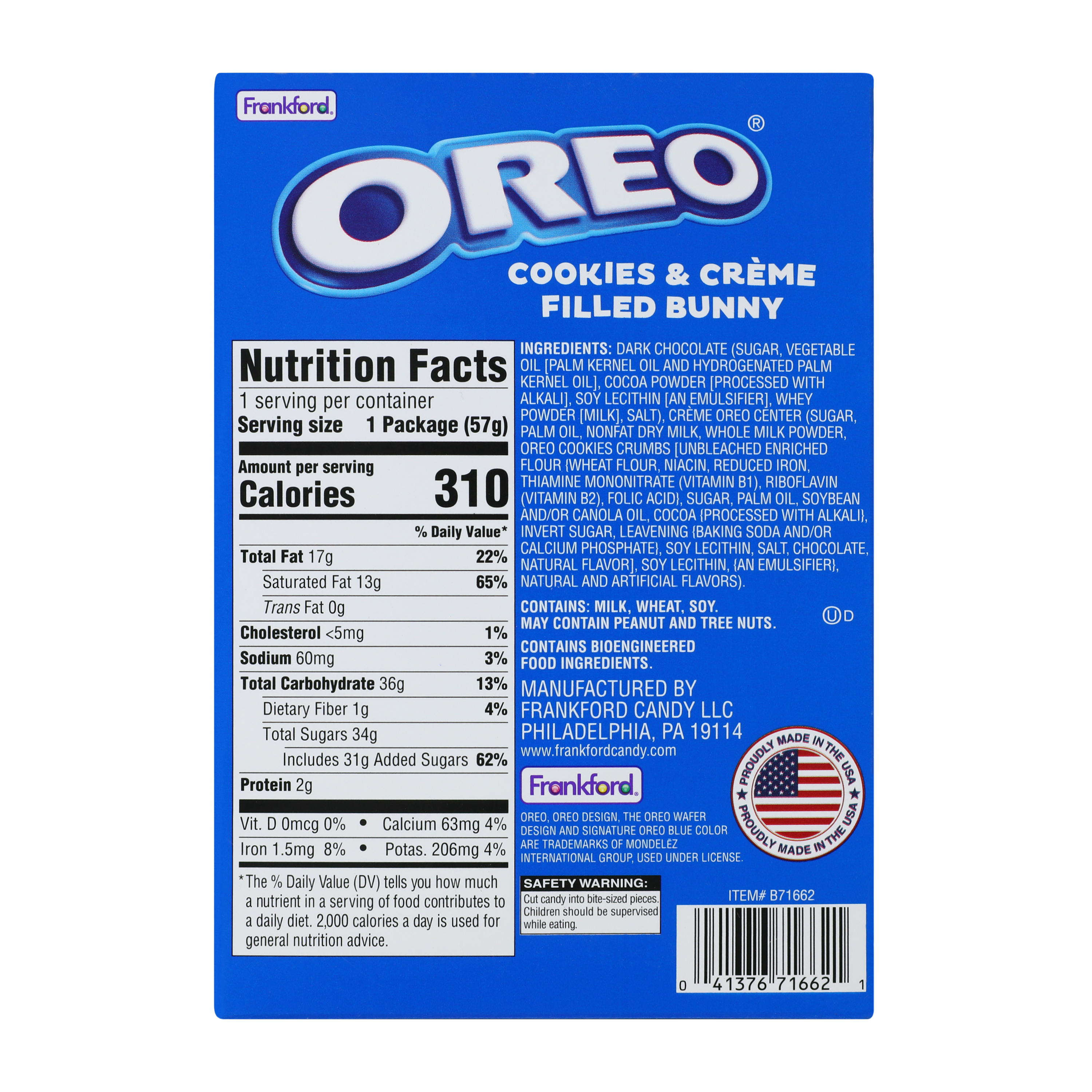 Oreo® Cookies & Crème Filled Bunny 2oz