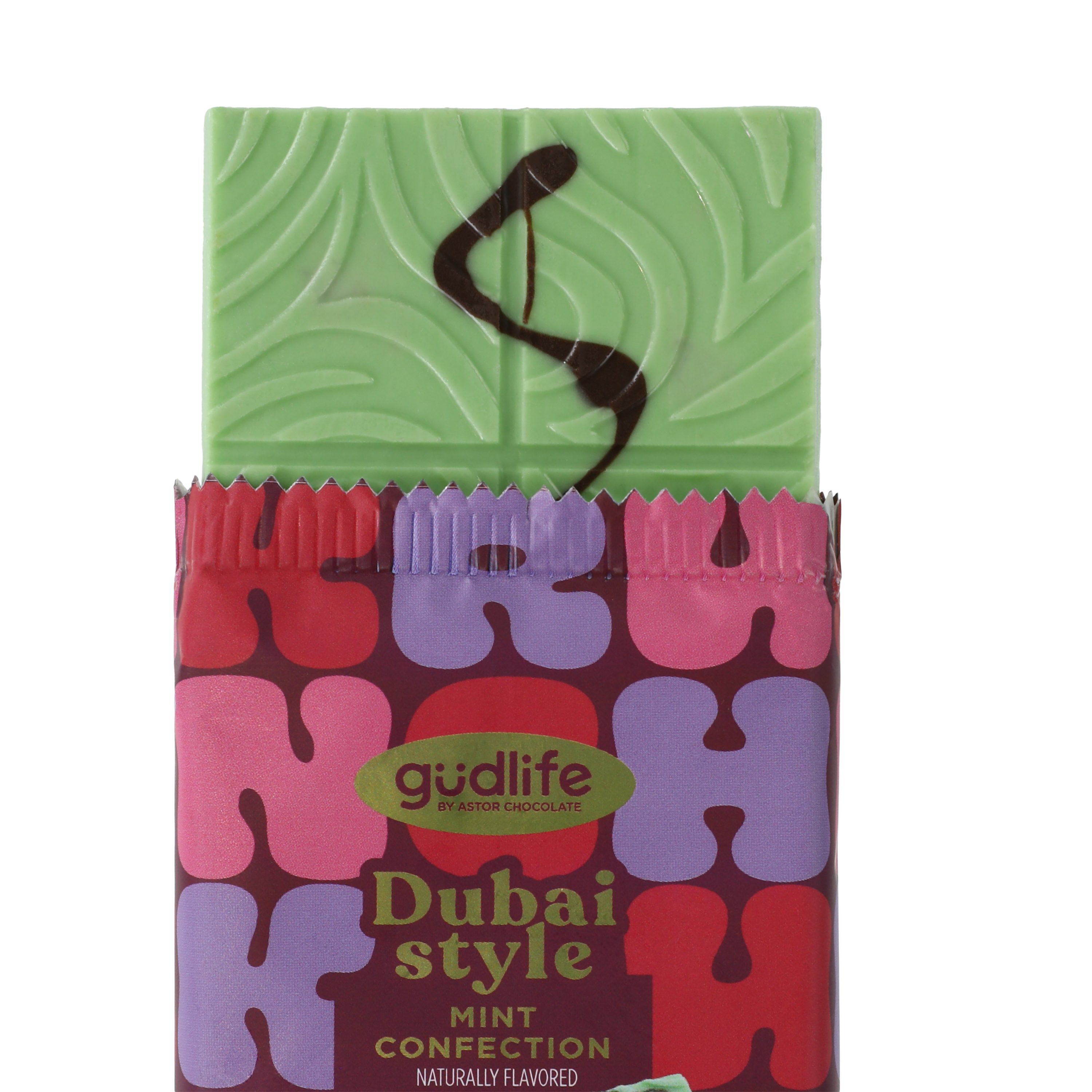 Gudlife By Astor Chocolate Dubai Style Mint Confection Cookies & Cream Krunch Chocolate 3oz