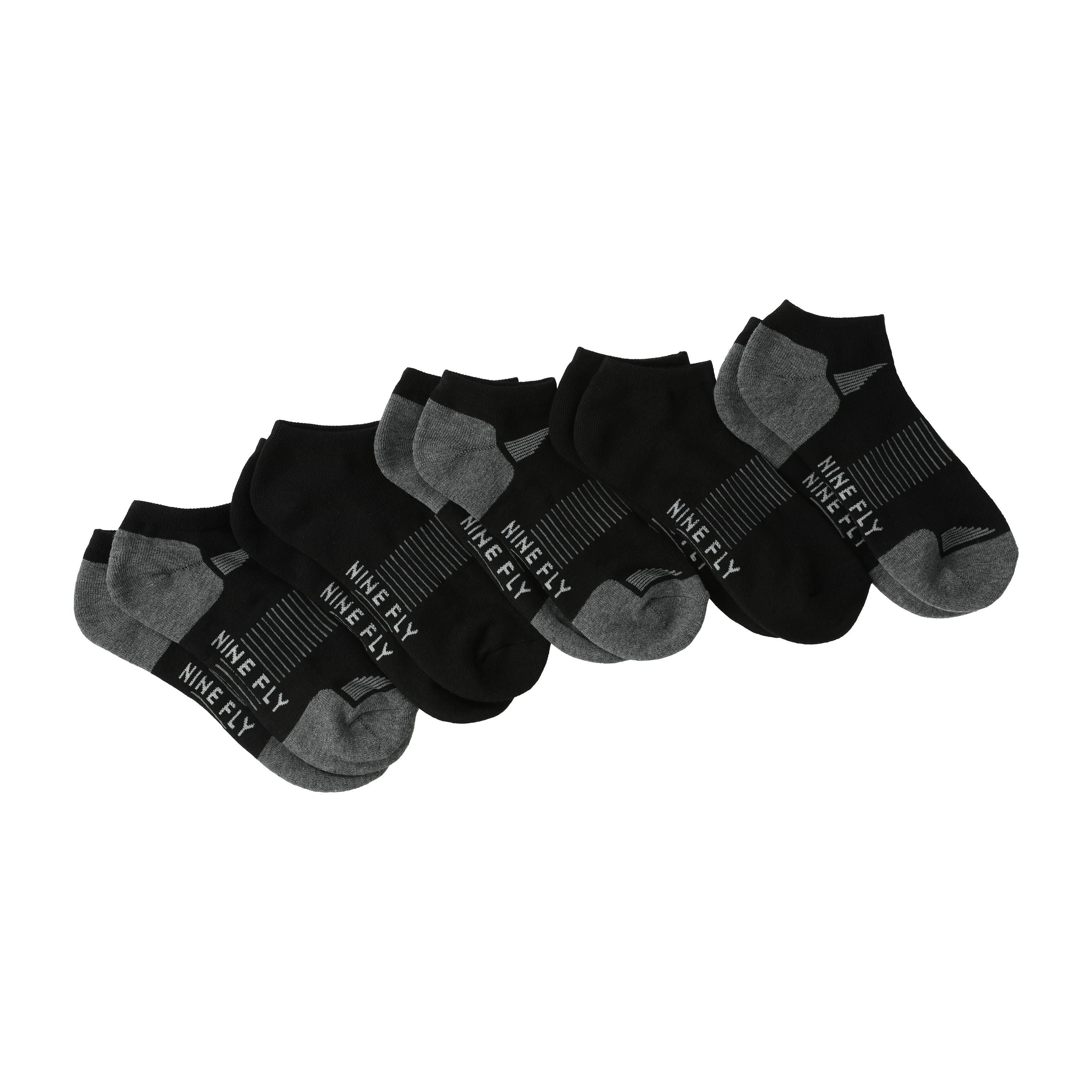 Young Mens Nine Fly Performance No Show Socks 5-Pairs