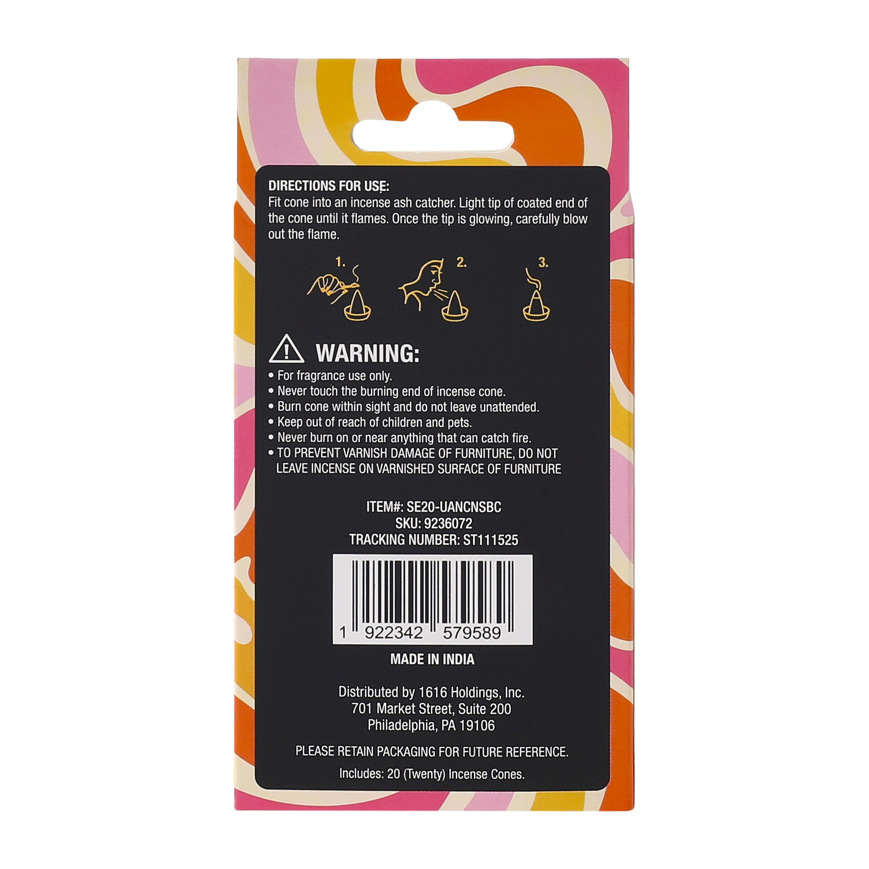 Up All Night Premium Incense Cones 20-Pack