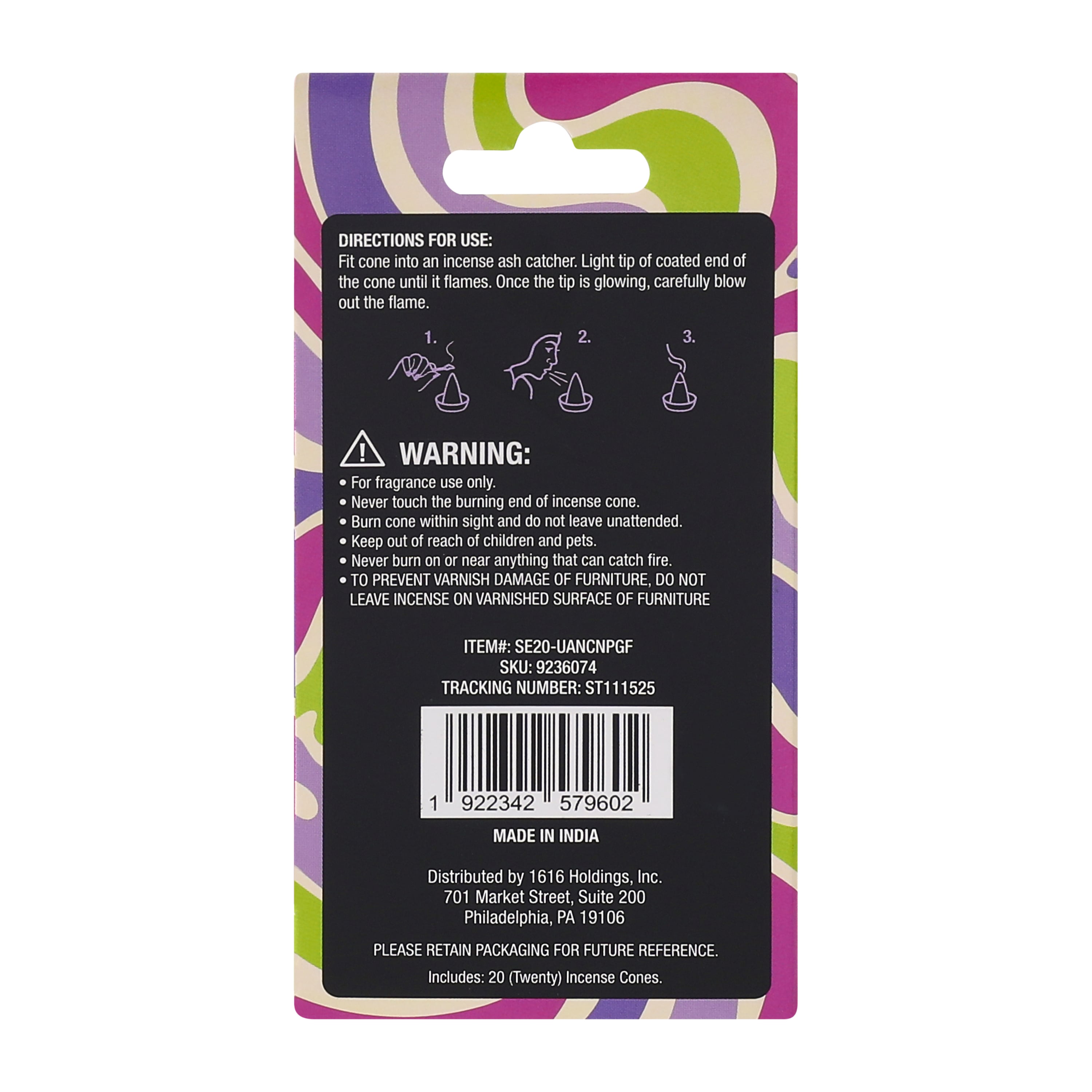 Up All Night Premium Incense Cones 20-Pack