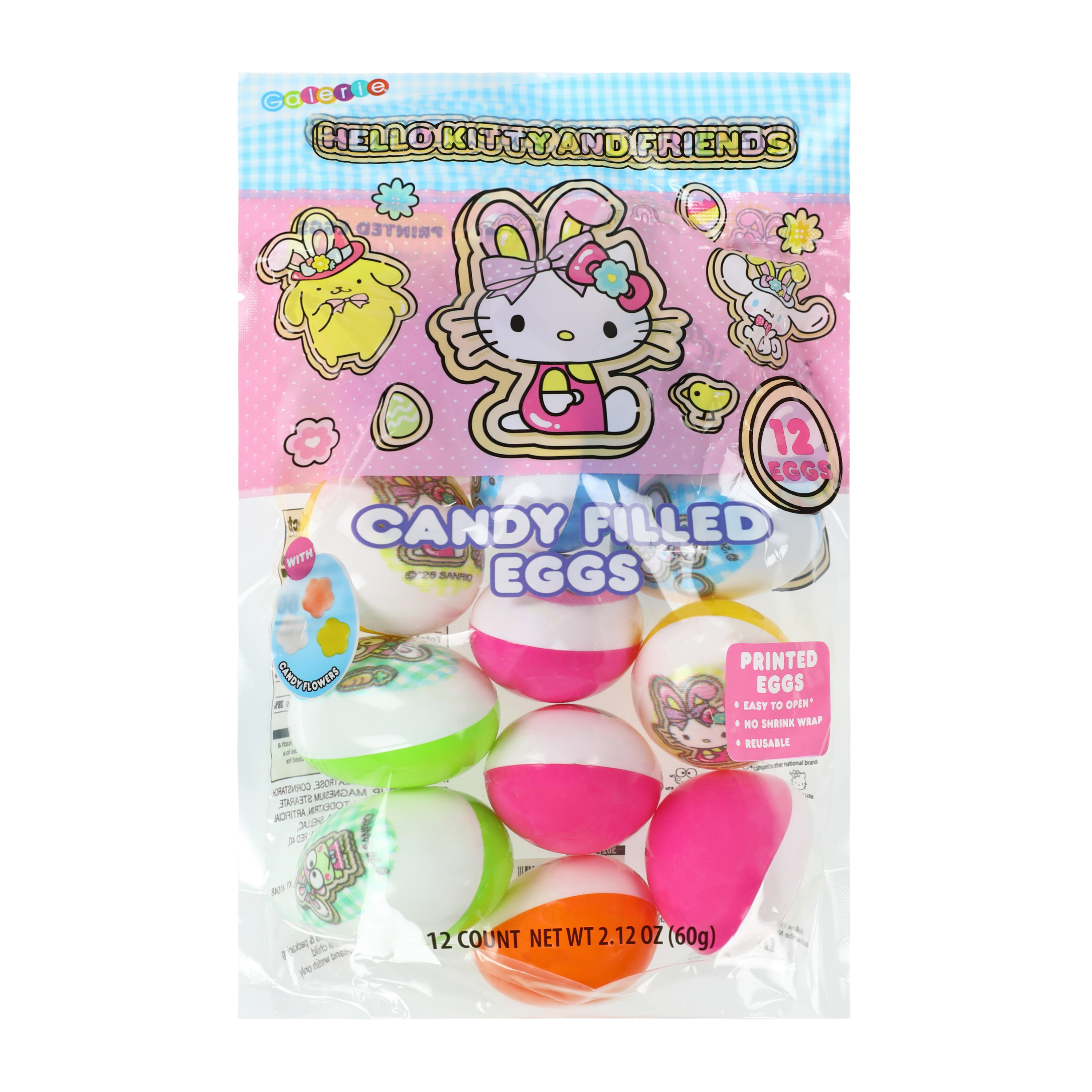 Hello Kitty And Friends® Candy Filled Eggs 12-Count 2.12oz