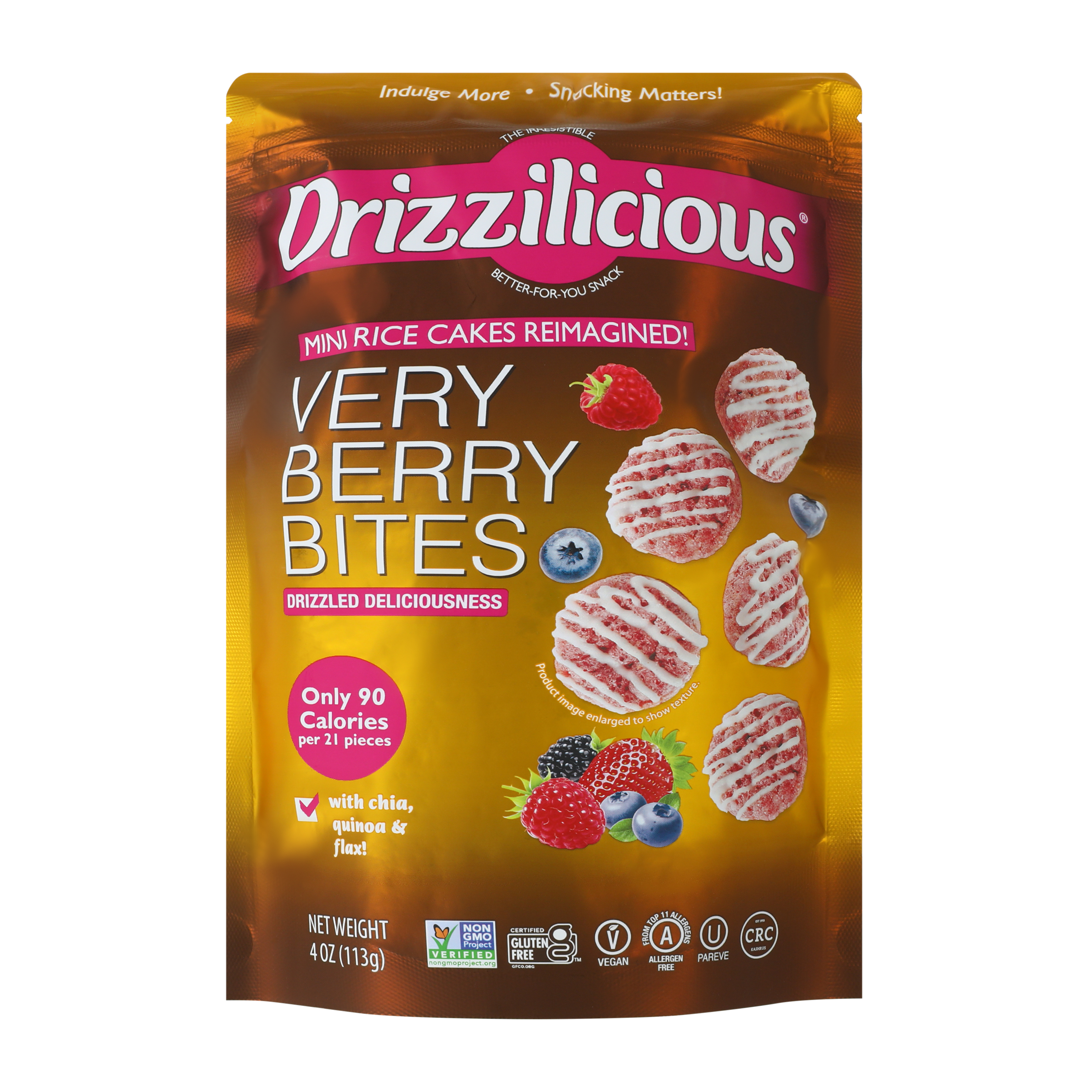 Drizzilicious® Mini Rice Cakes Very Berry Bites 4oz