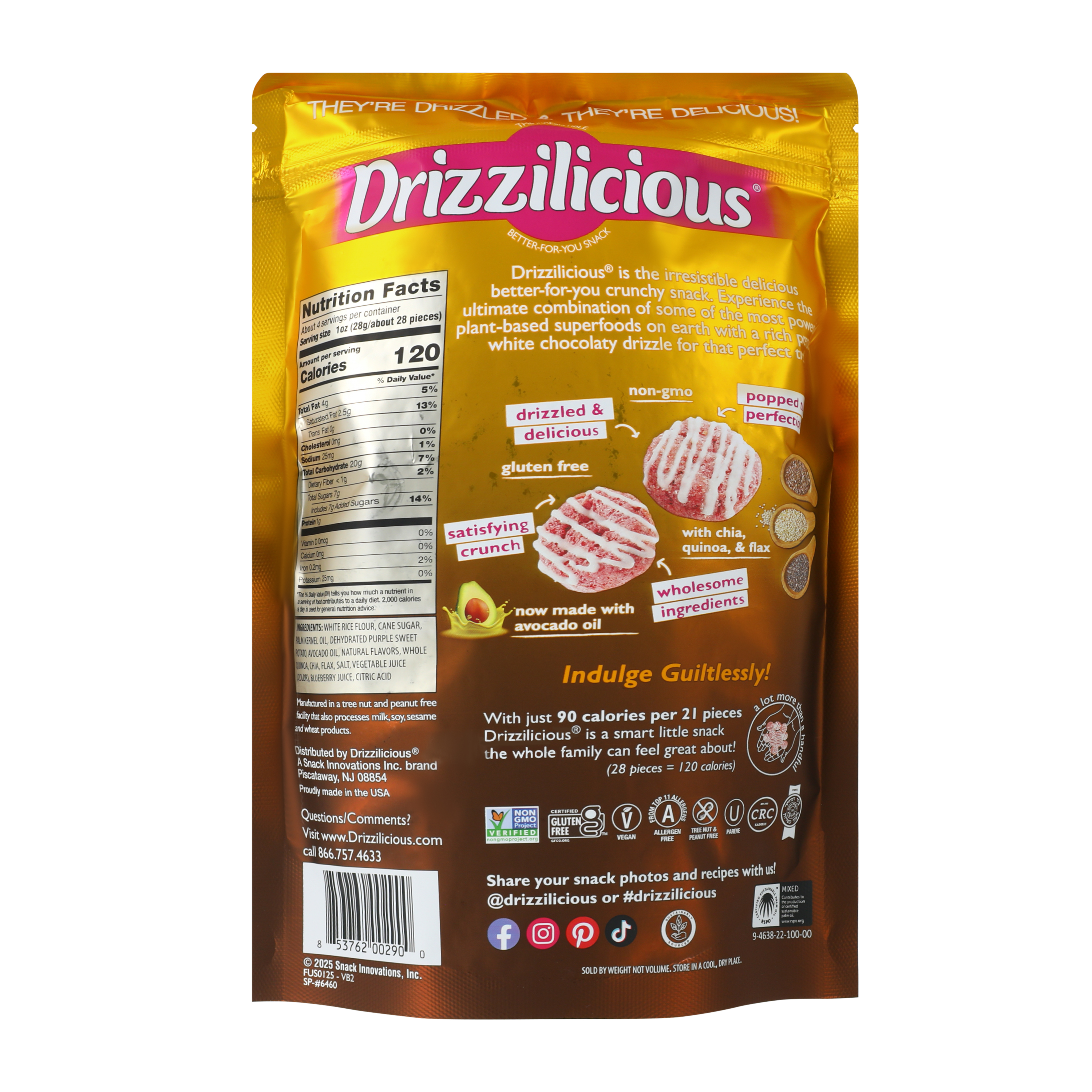 Drizzilicious® Mini Rice Cakes Very Berry Bites 4oz
