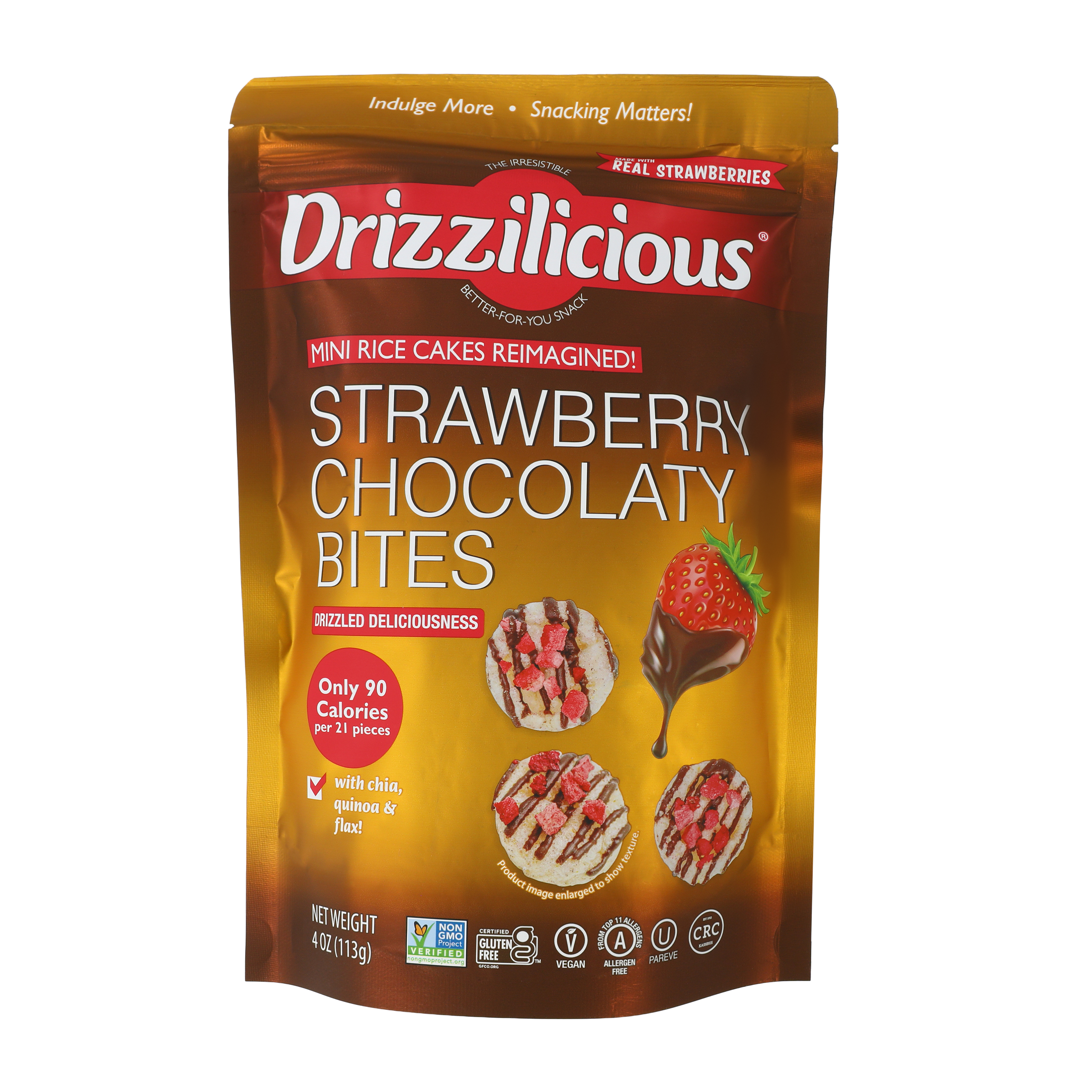 Drizzilicious® Mini Rice Cakes Chocolate Strawberry 4oz