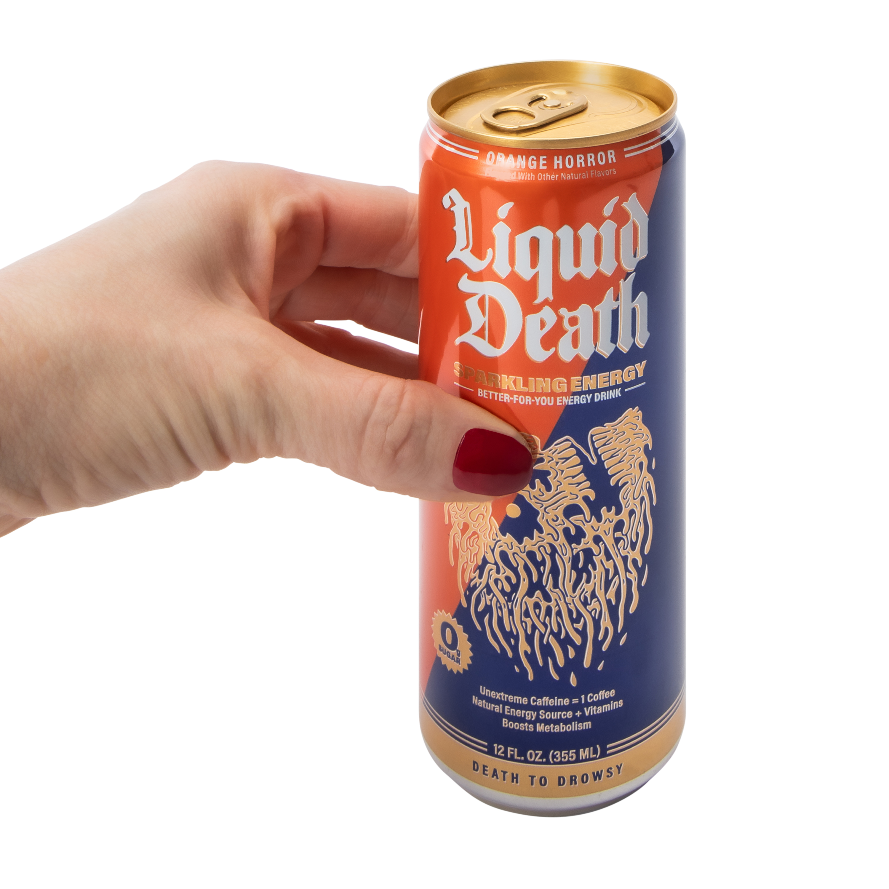 Liquid Death Orange Horror Flavored Sparkling Energy Drink 12oz