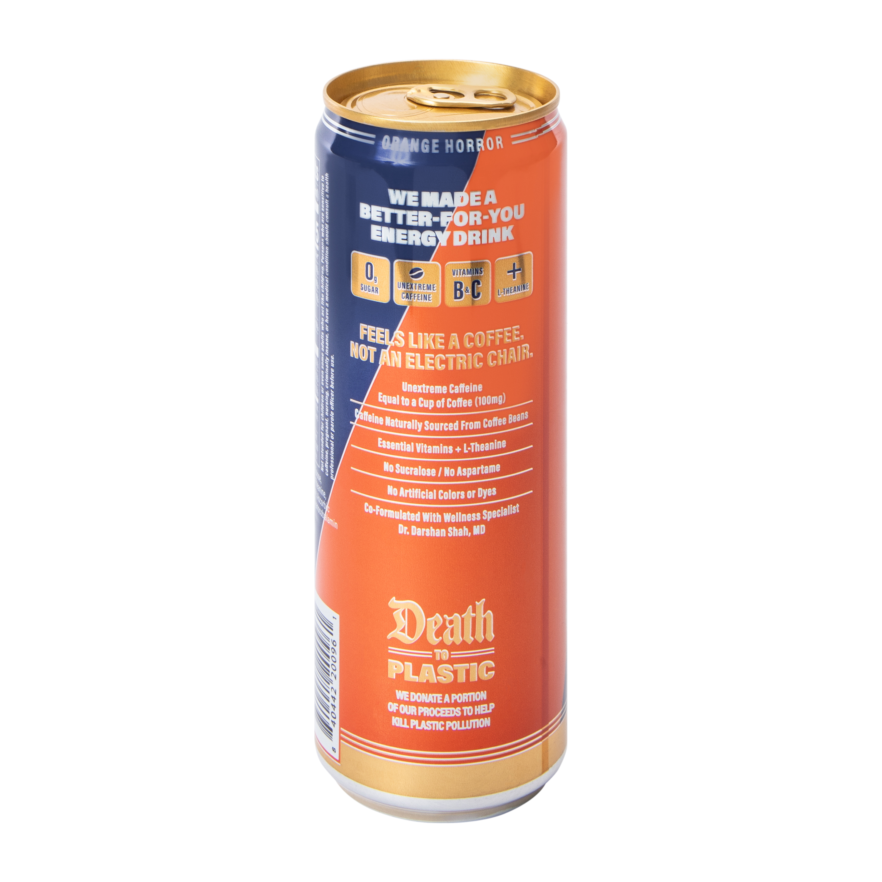 Liquid Death Orange Horror Flavored Sparkling Energy Drink 12oz