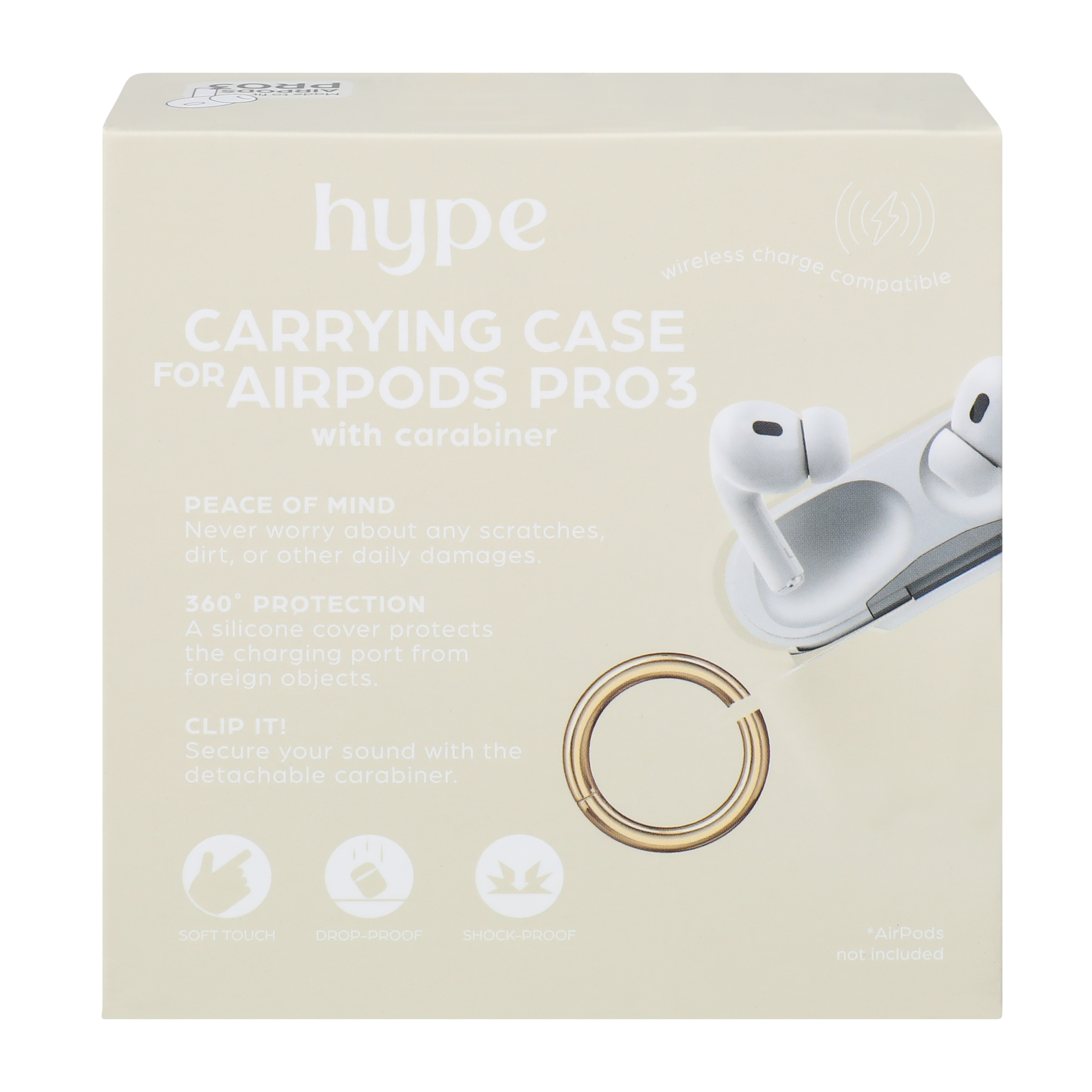 Hype AirPods® Carrying Case With Carabiner