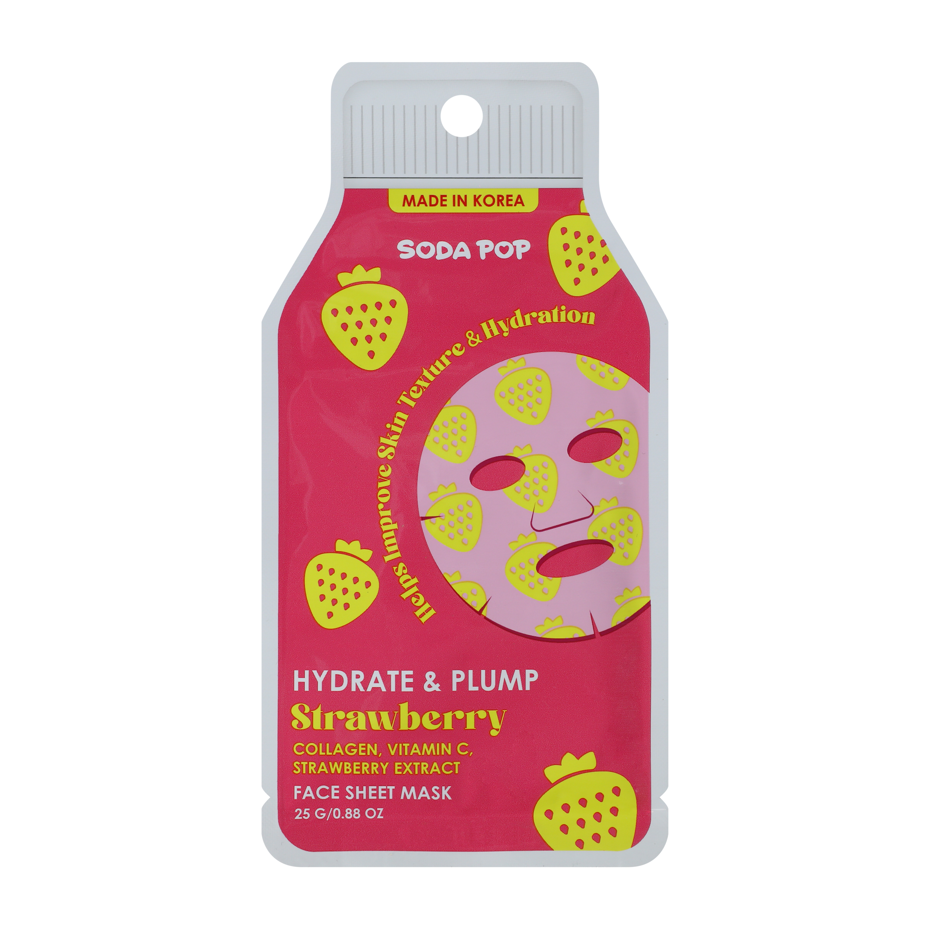 Soda Pop Strawberry Face Sheet Mask 0.8oz
