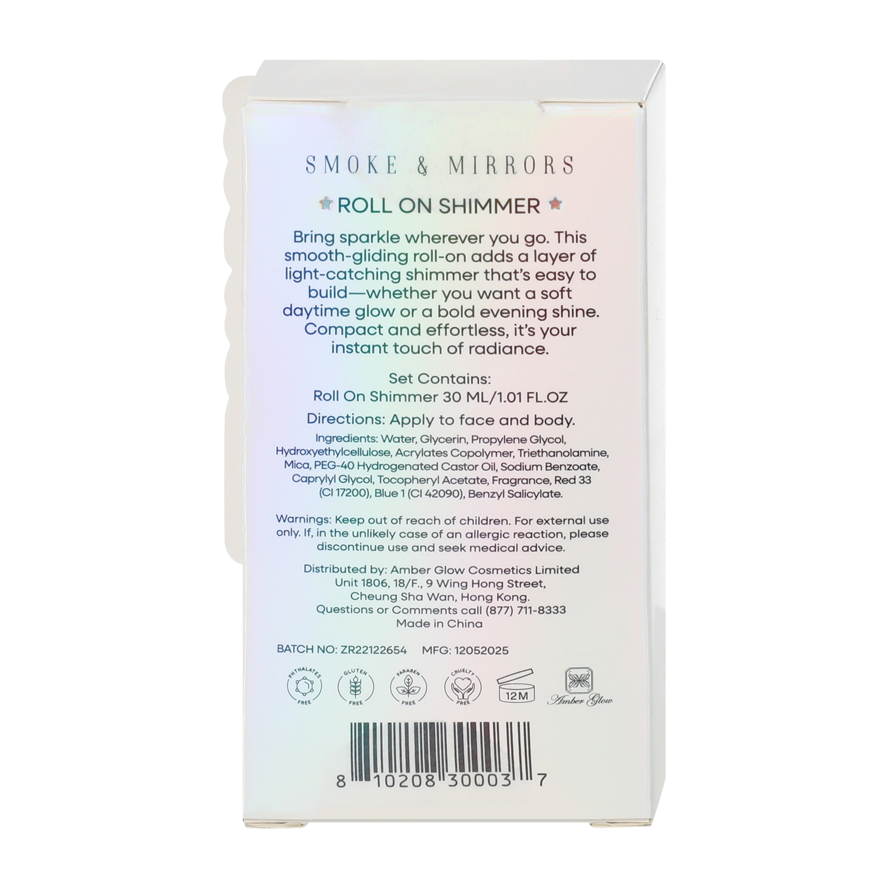 Smoke & Mirrors Berry Dreamy Dust Roll-On Shimmer 1oz