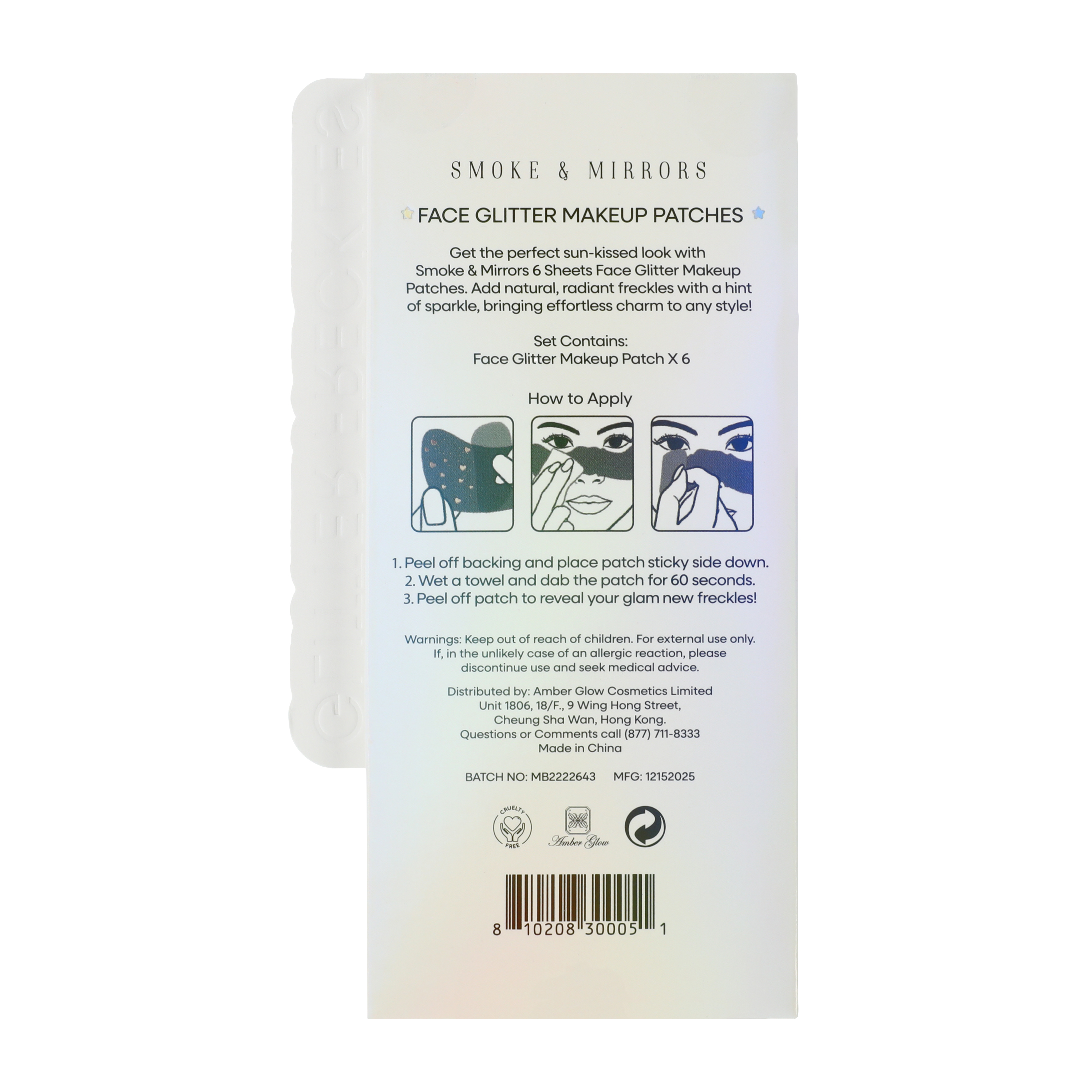 Smoke & Mirrors Glitter Freckles Golden Hour Face Glitter Makeup Patches 6-Sheets