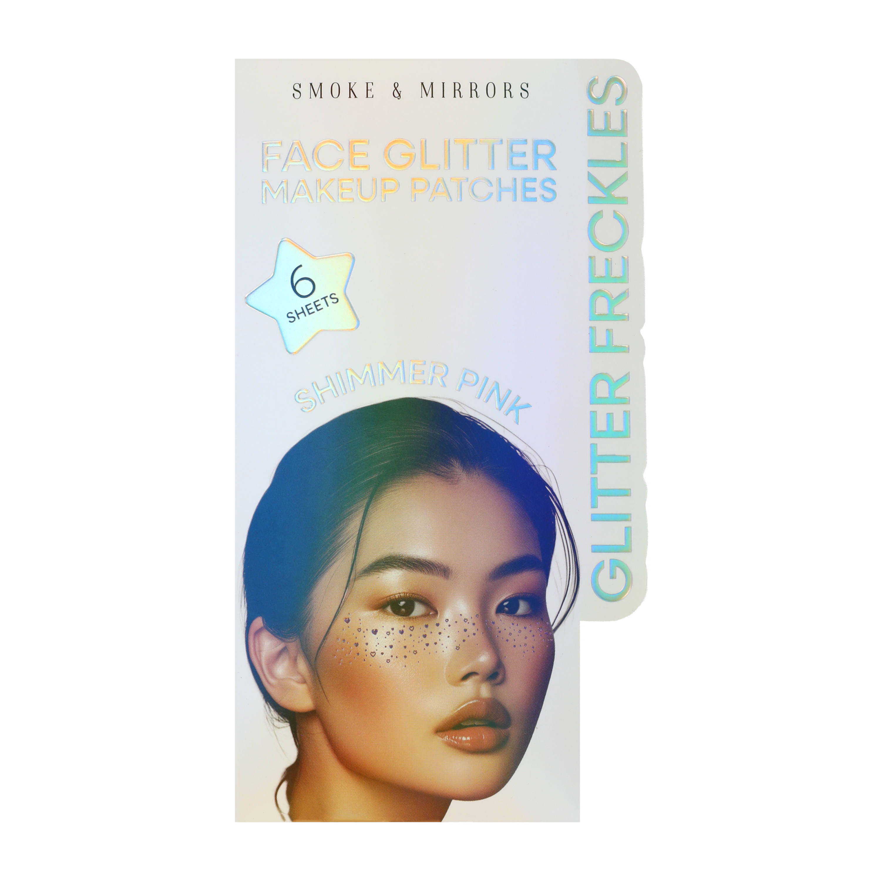 Smoke & Mirrors Glitter Freckles Shimmer Pink Face Glitter Makeup Patches 6-Sheets