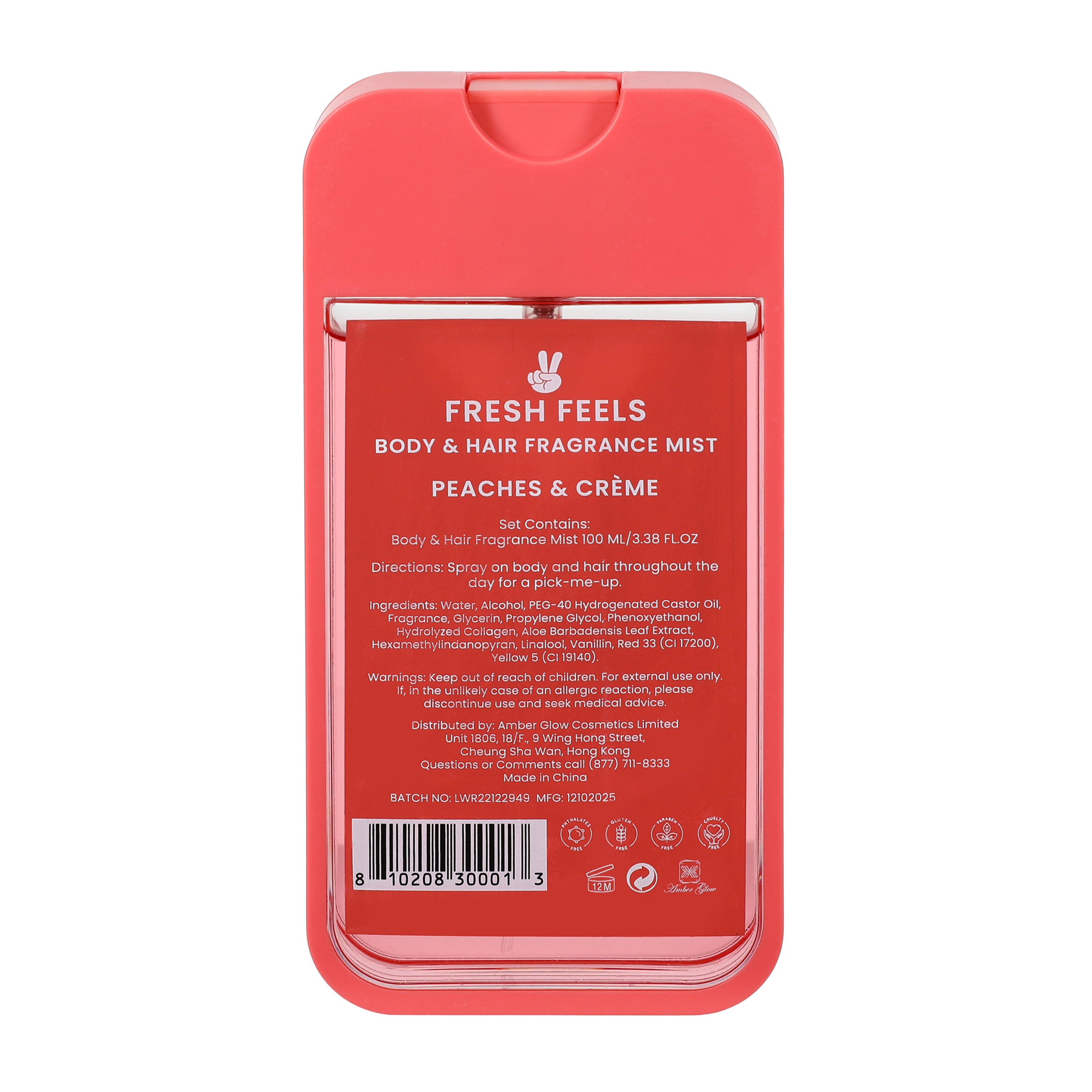 Fresh Feels Peaches & Crème Body & Hair Fragrance Mist 3.3oz