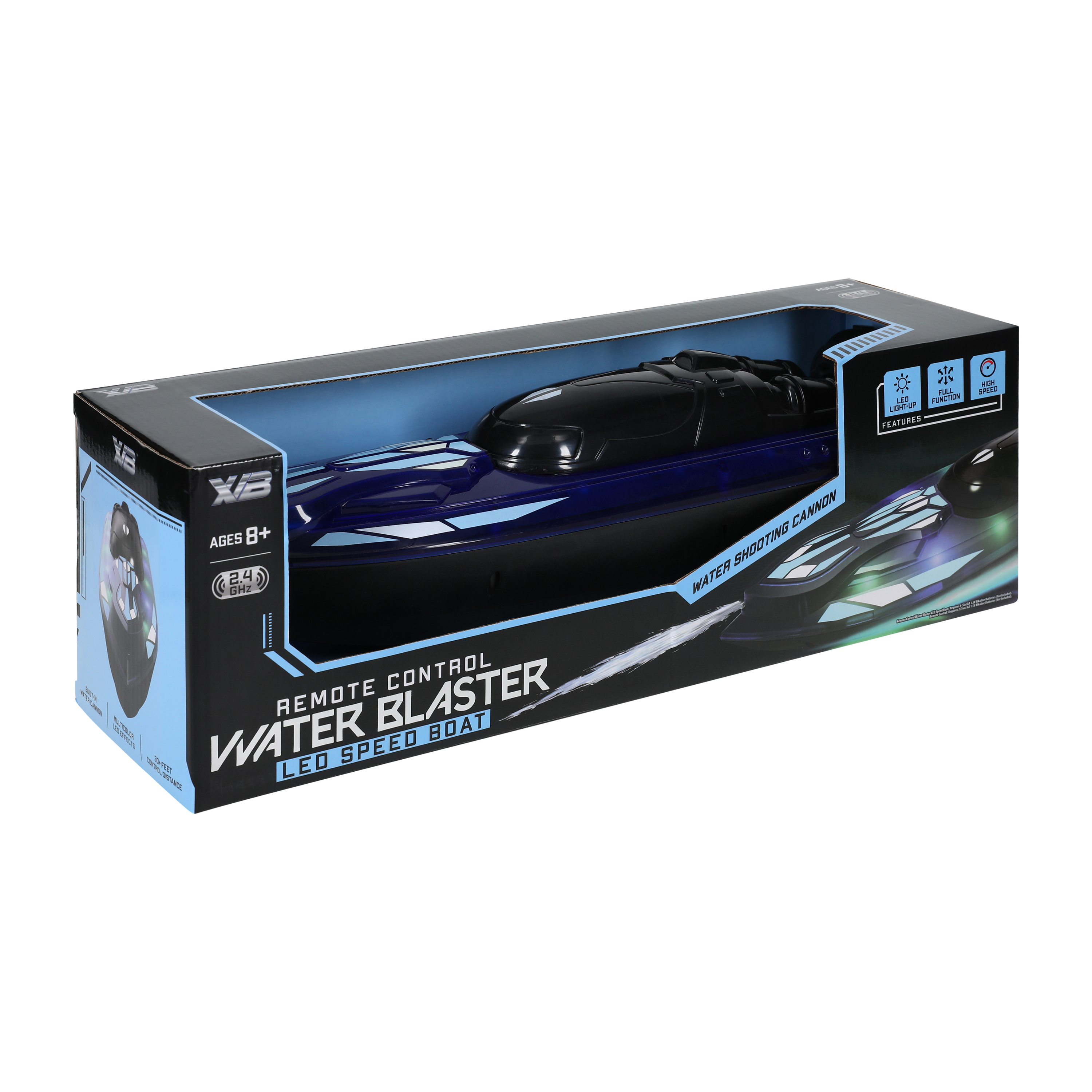 XVB™ Remote Control Water Blaster LED Speed Boat Toy