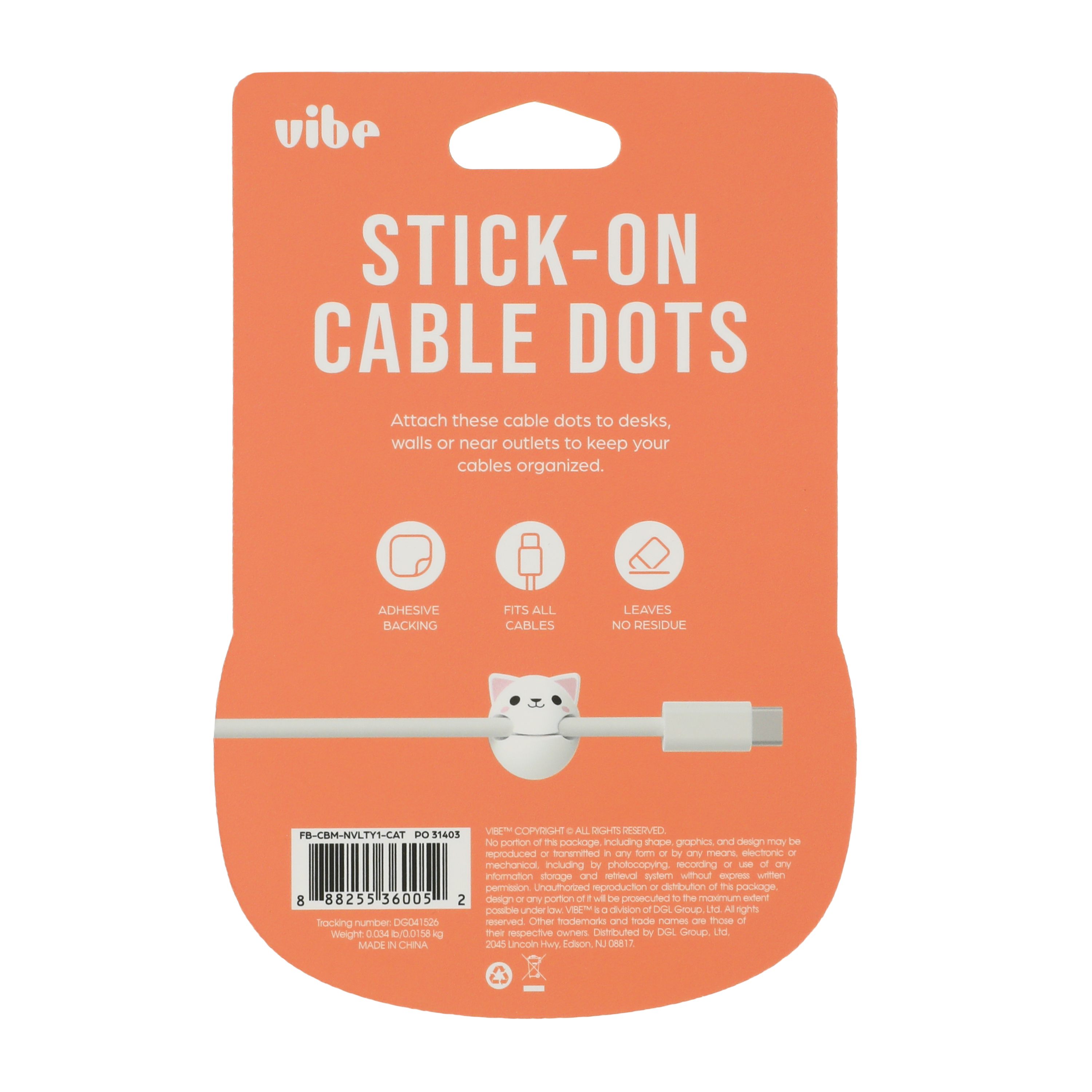 Novelty Stick-On Cable Dots 6-Pack