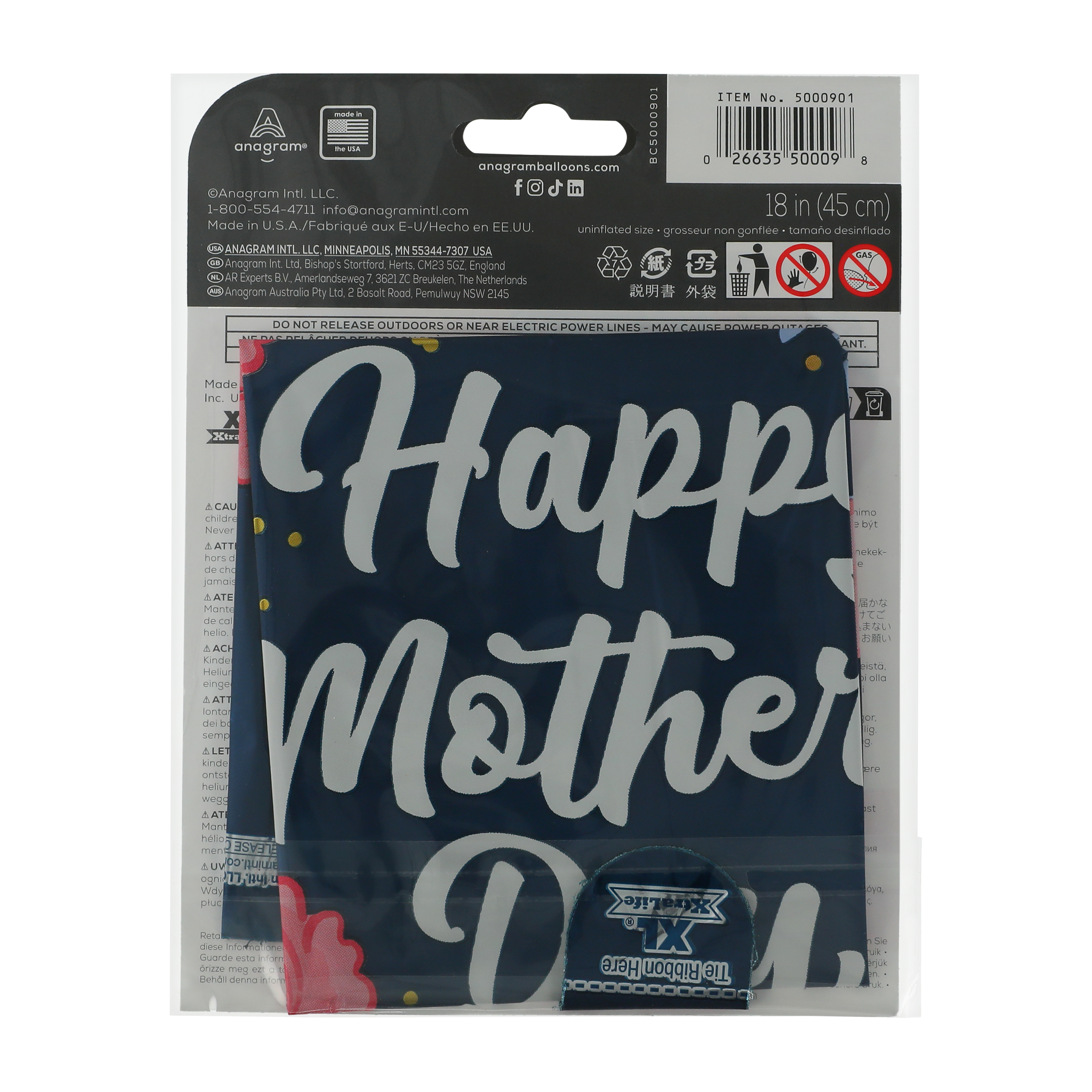 INFLATED  Anagram® Happy Mother's Day Satin Luxe™ Infused Decorative Balloon