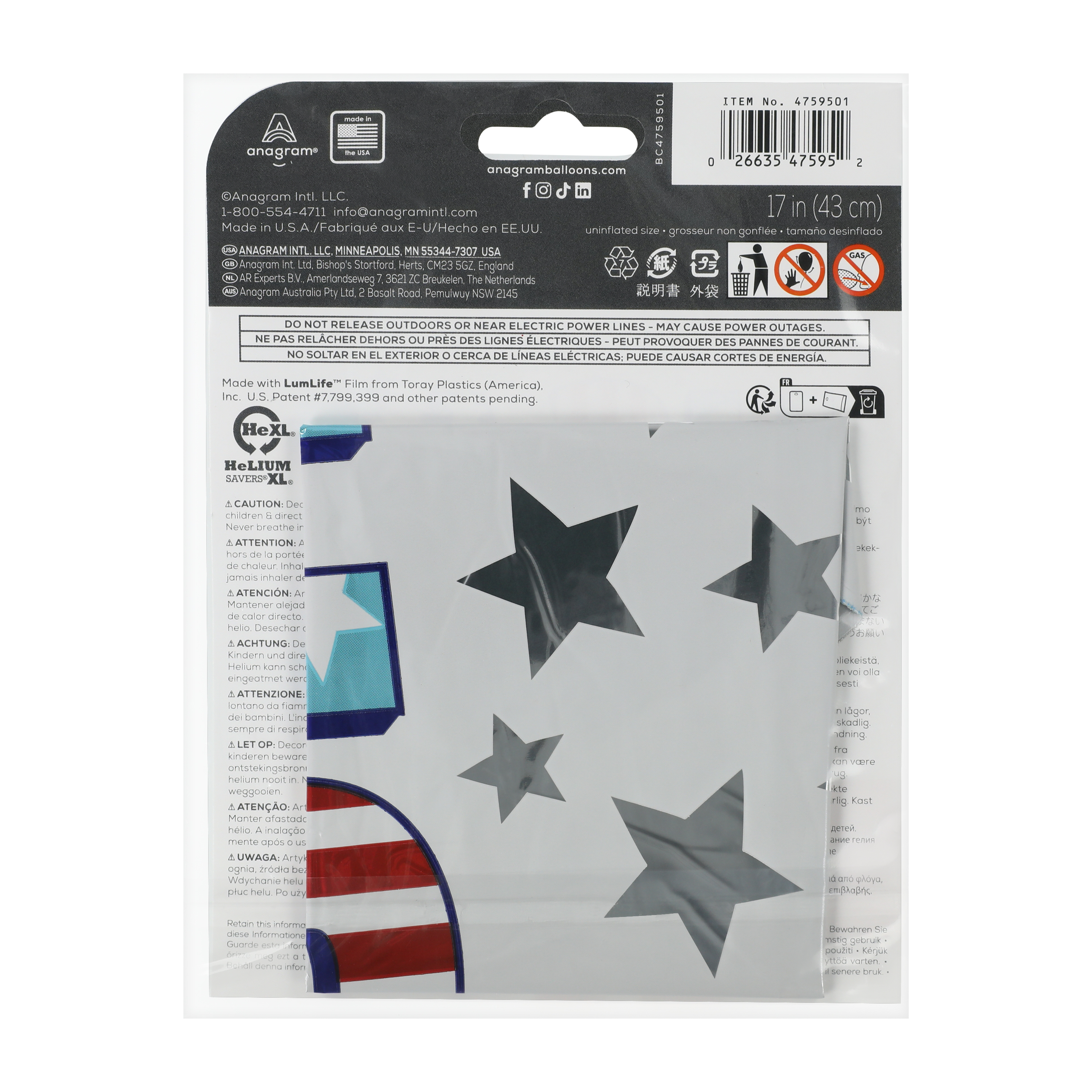 Anagram® Standard USA Decorative Balloon