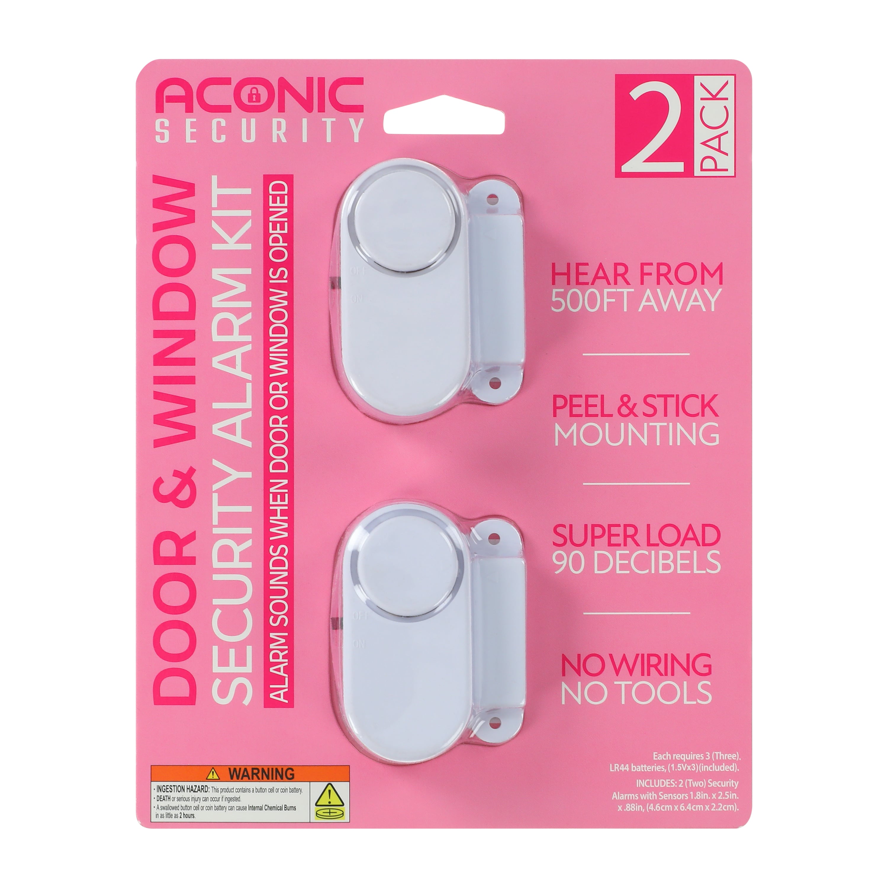 Door & Window Security Alarm Kit 2-Pack