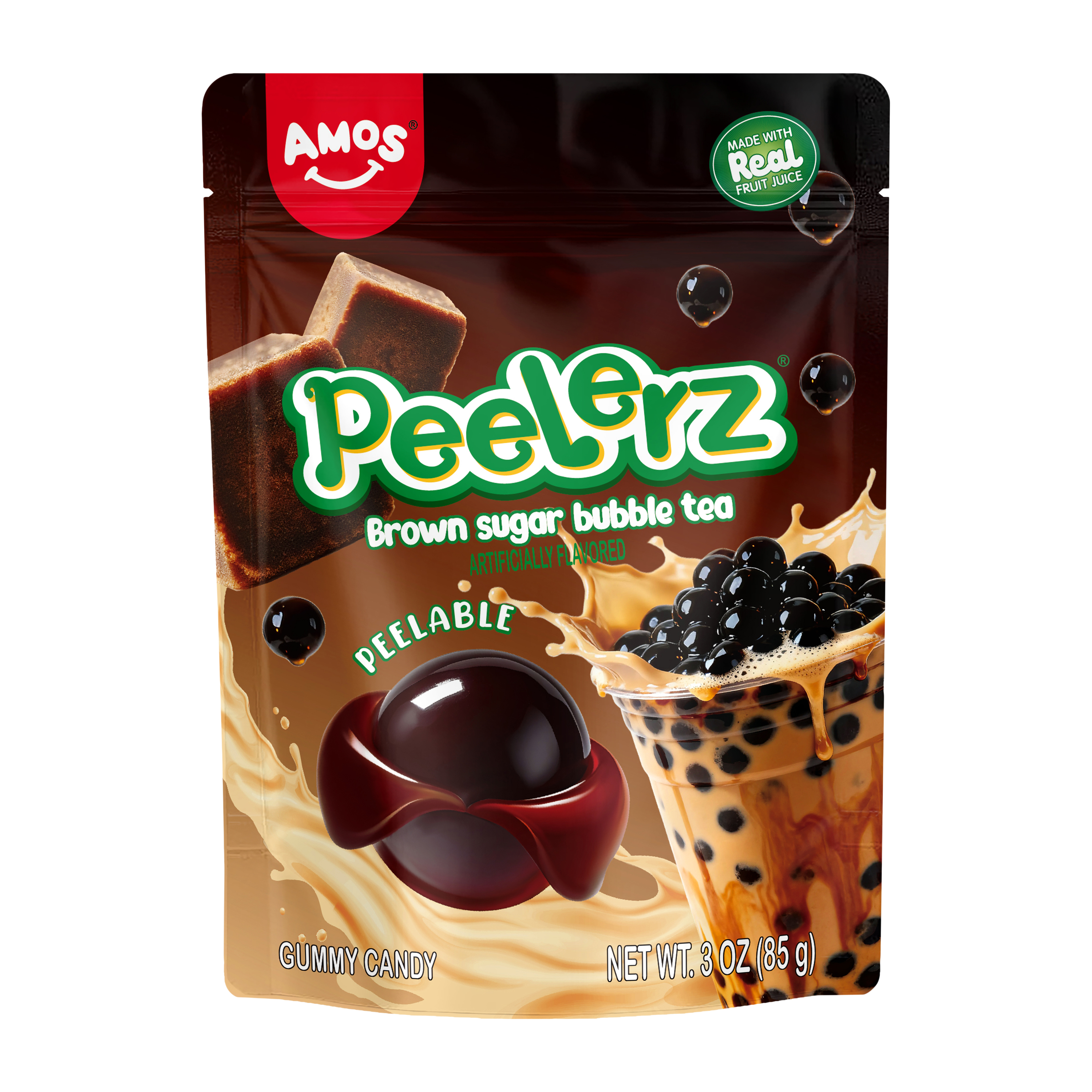 Amos® Peelerz® Brown Sugar Bubble Tea Gummy Candy 3oz