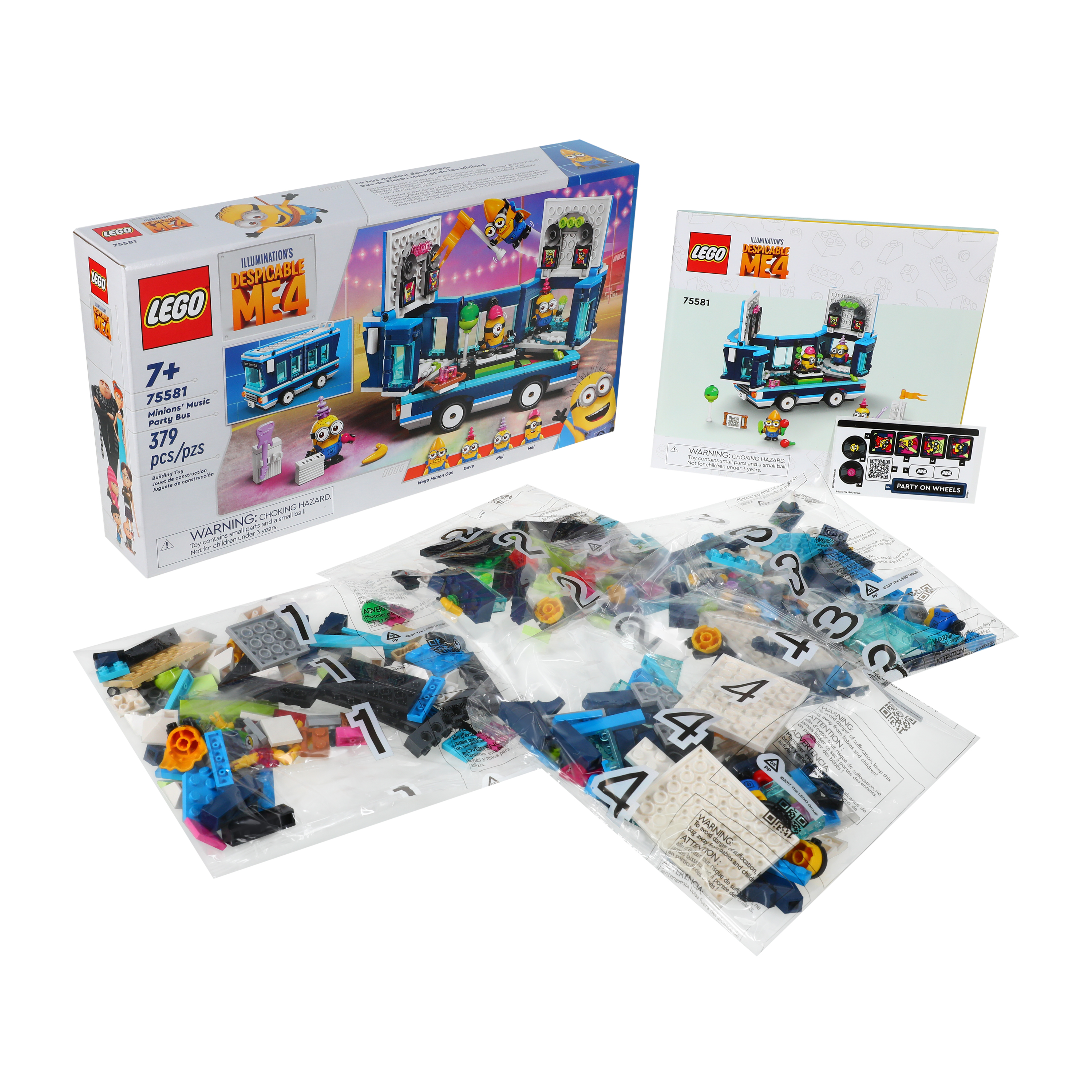 LEGO® Illumination's Despicable Me 4 Minions' Music Party Bus Building Toy 379-Pcs