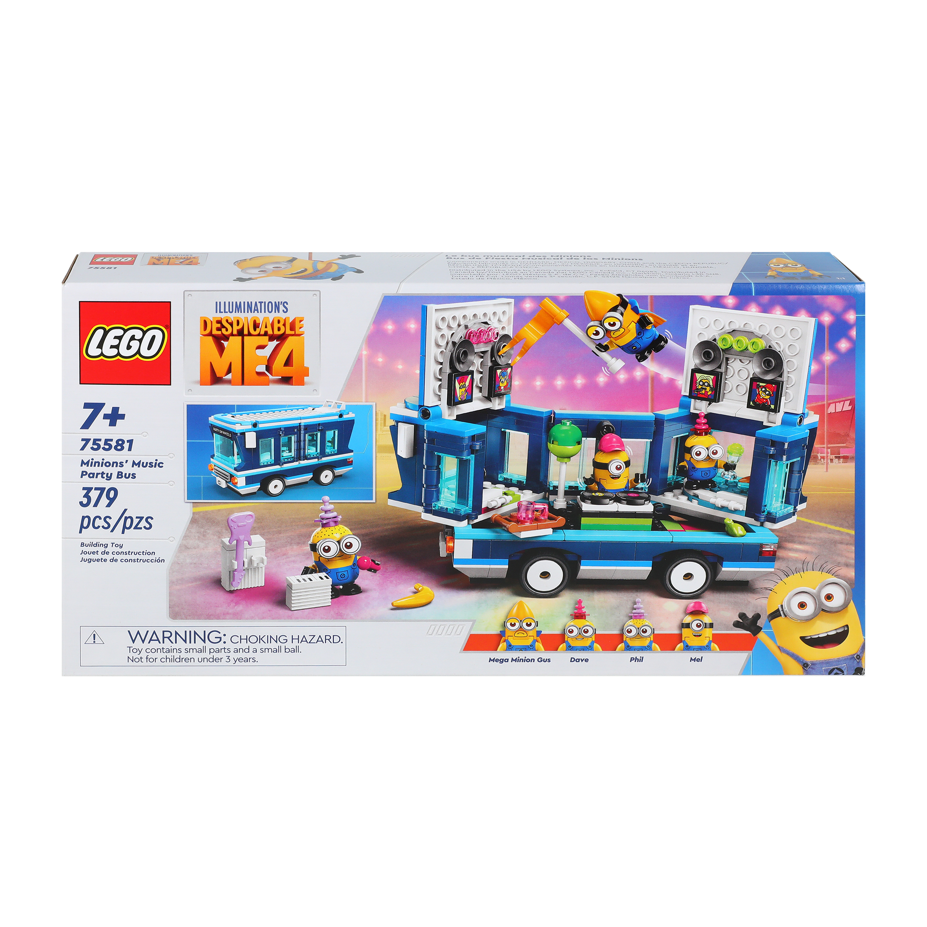 LEGO® Illumination's Despicable Me 4 Minions' Music Party Bus Building Toy 379-Pcs