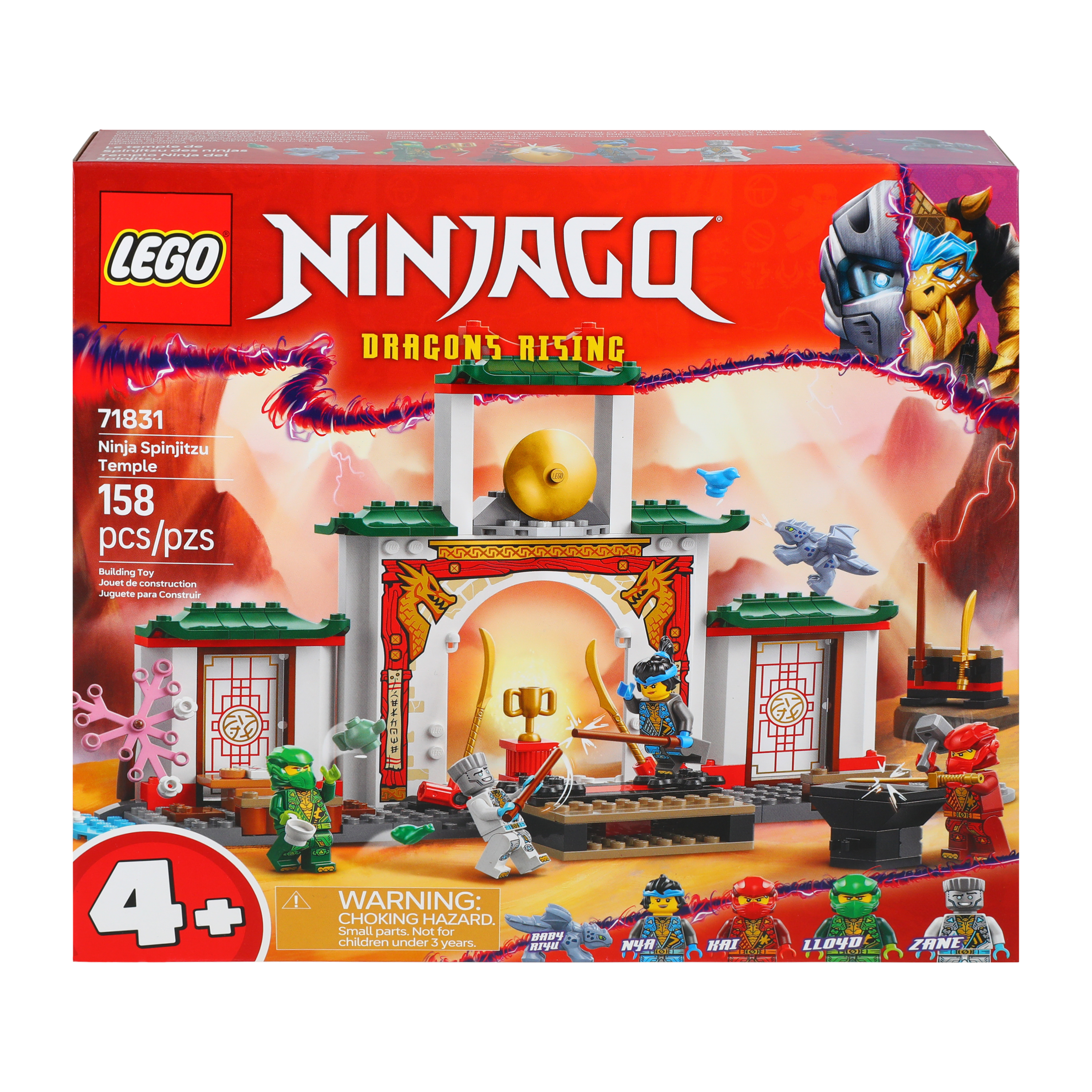 LEGO® Ninjago Dragon's Rising Ninja Spinjitsu Temple Building Toy 158-Pcs