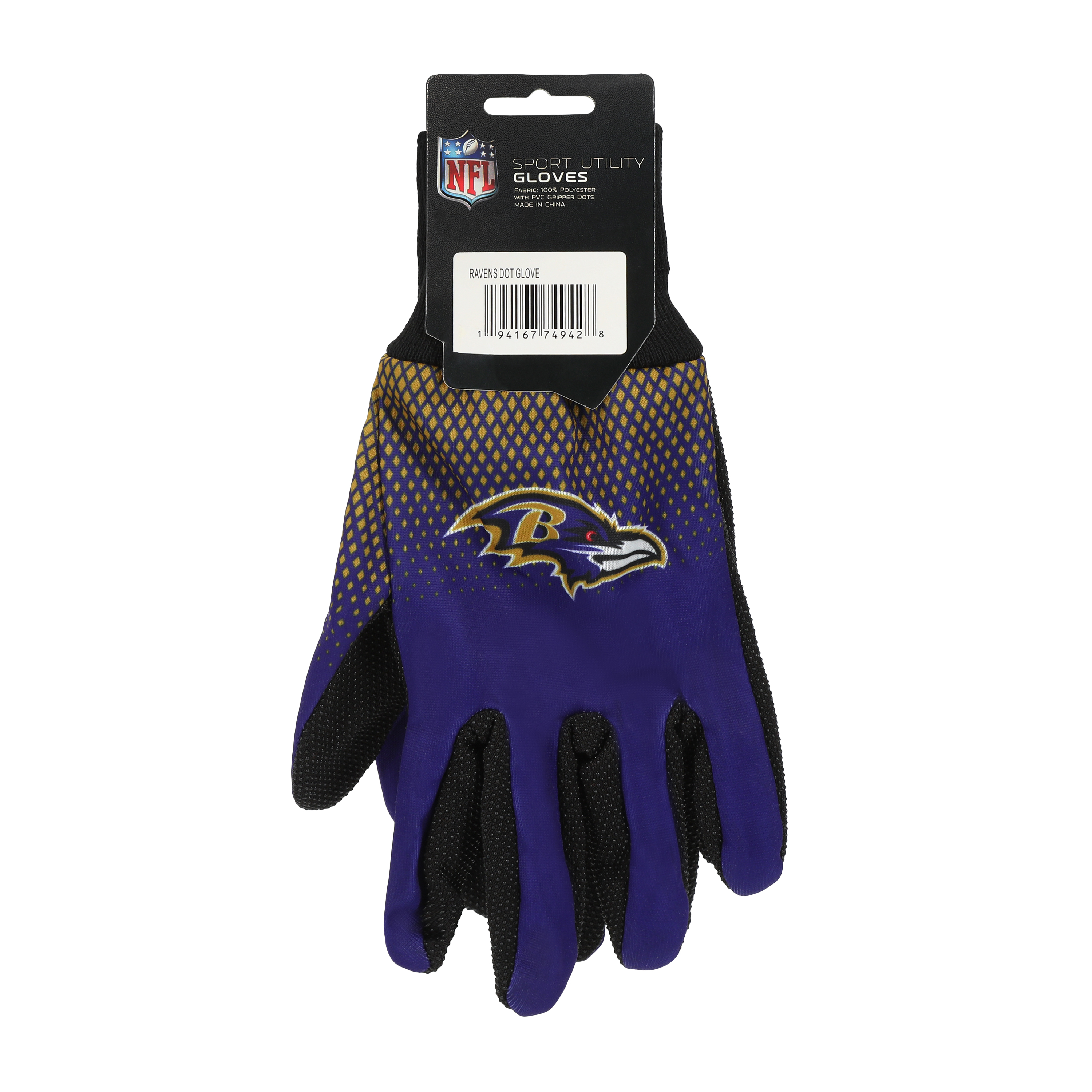 NFL Baltiore Ravens Logo Gloves