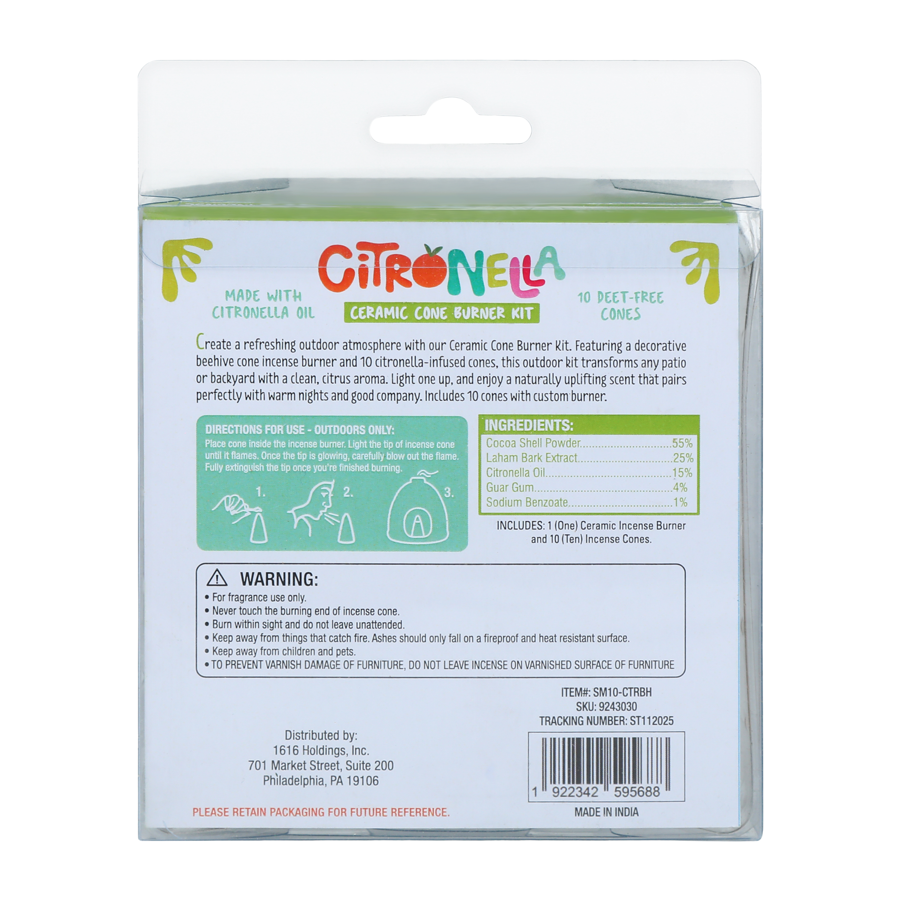 Citronella Ceramic Cone Burner Kit