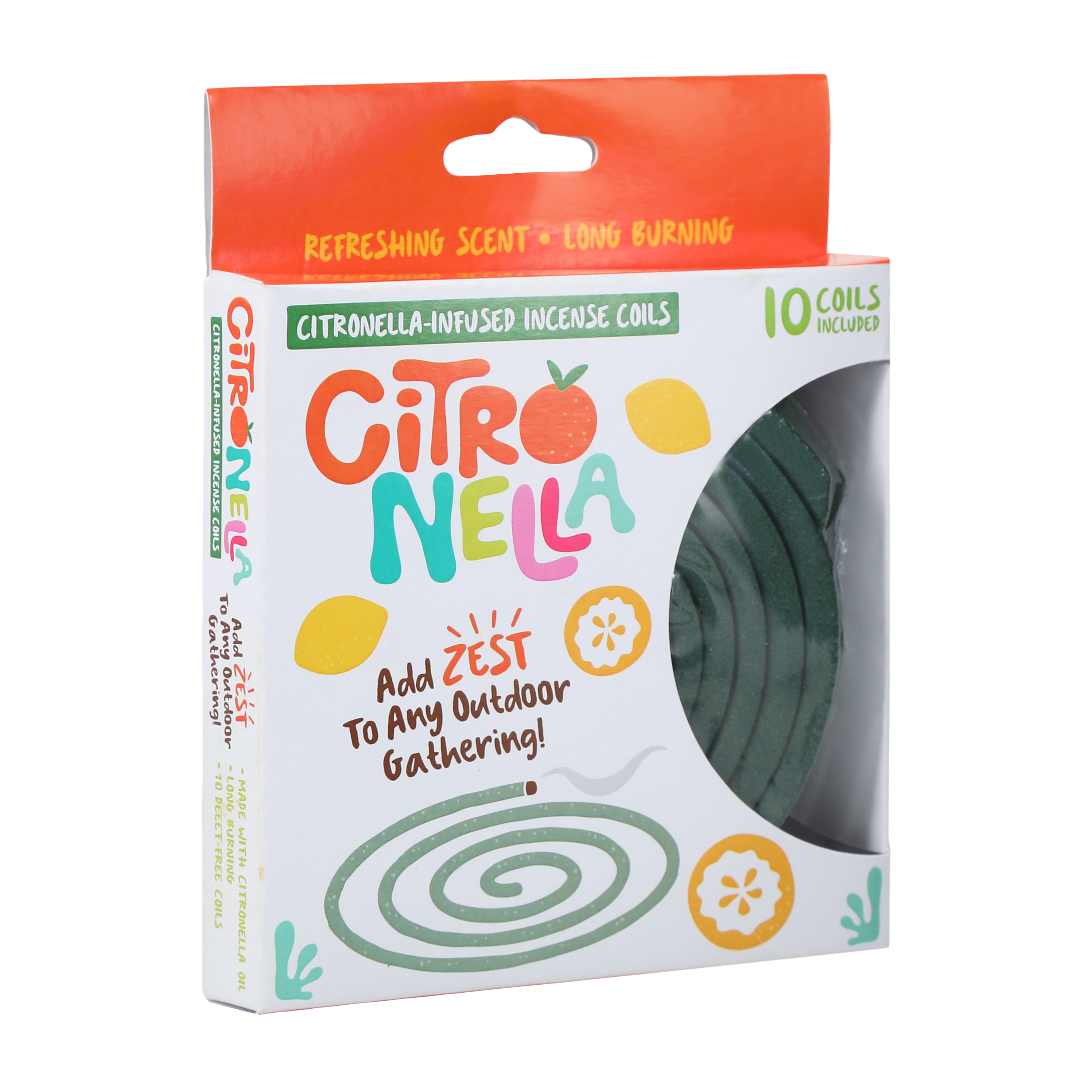 Citronella Infused Incense Coils 10-Pack