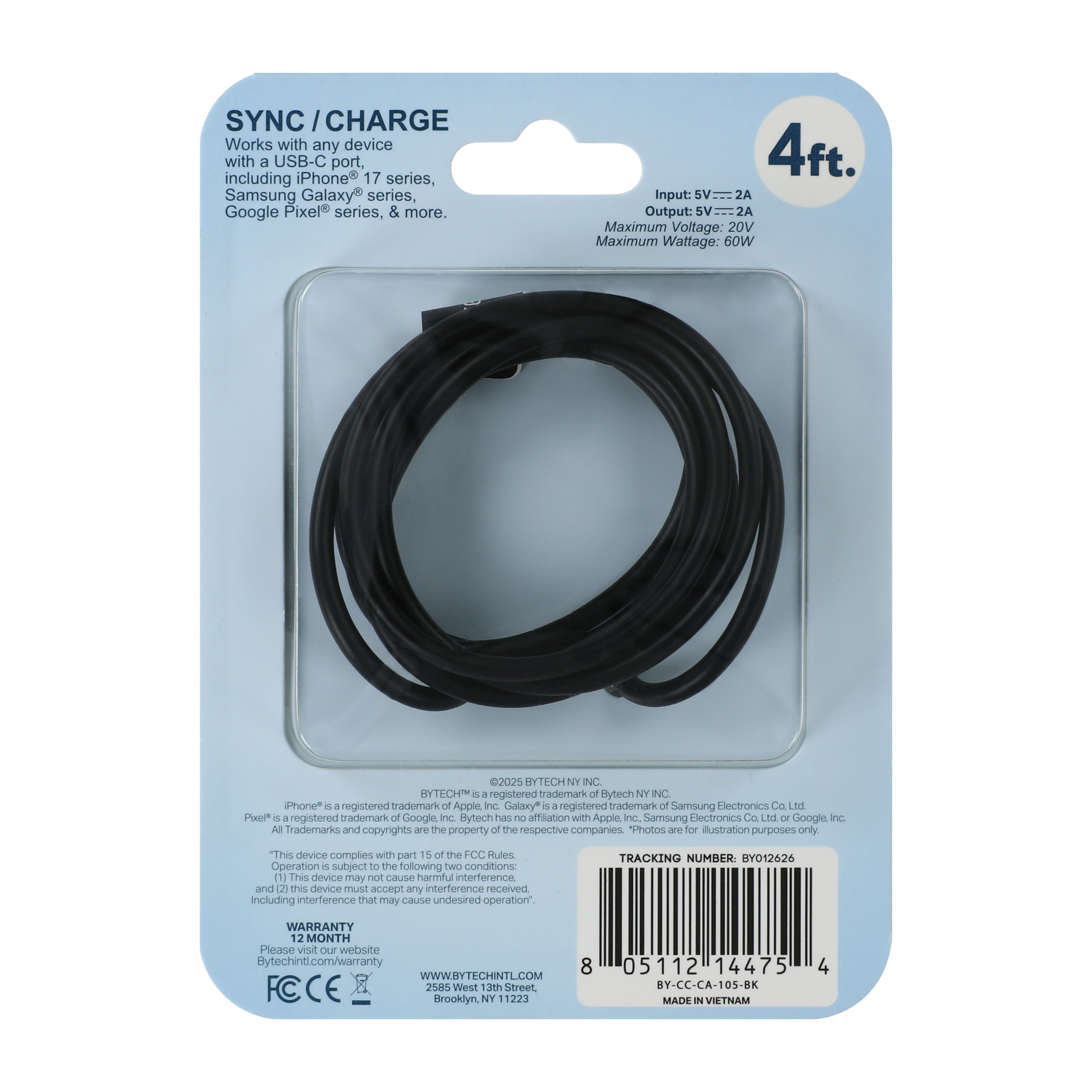 Bytech® USB-C Cable 4ft.