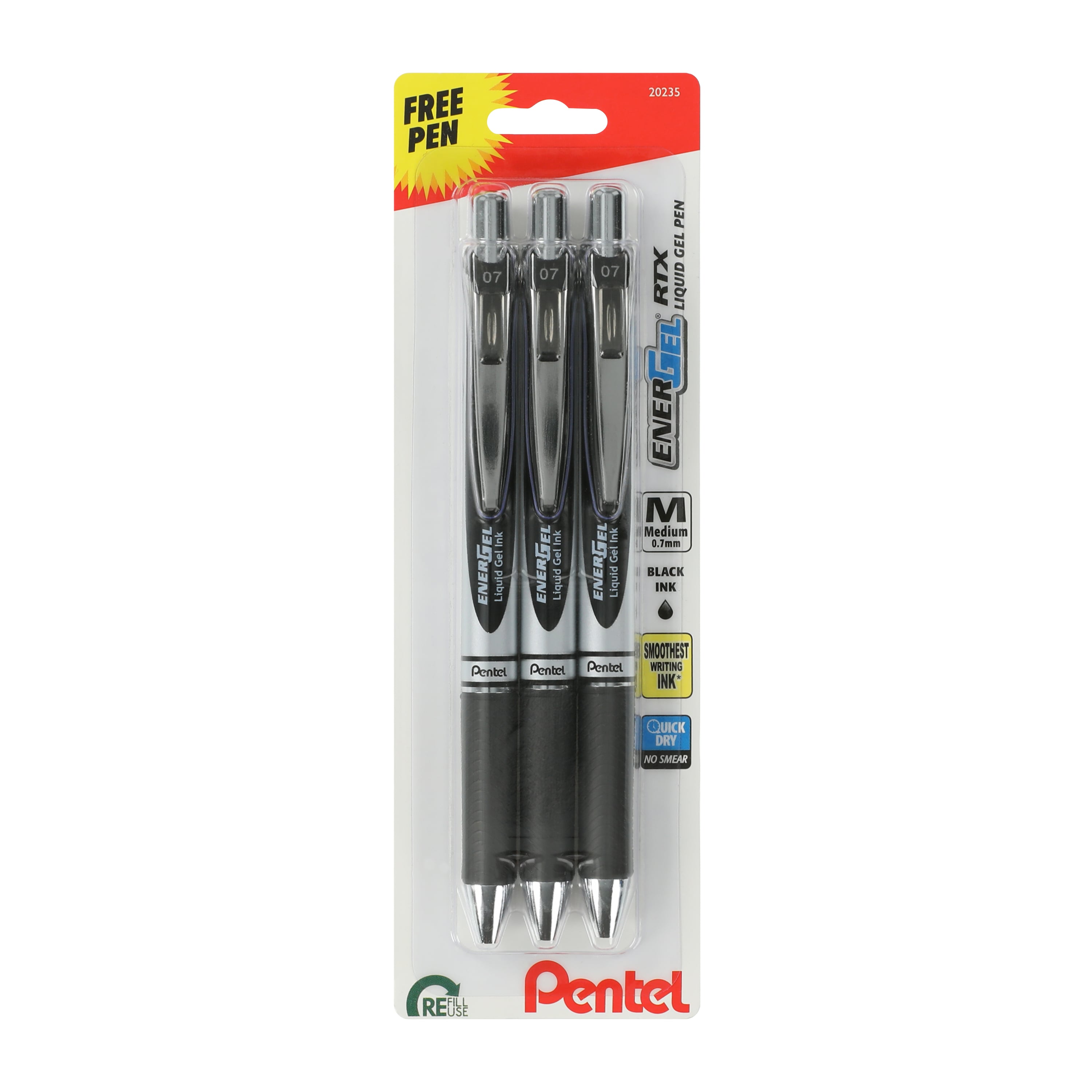 Pentel® Energel RTX Liquid Gel Pen 4-Pack
