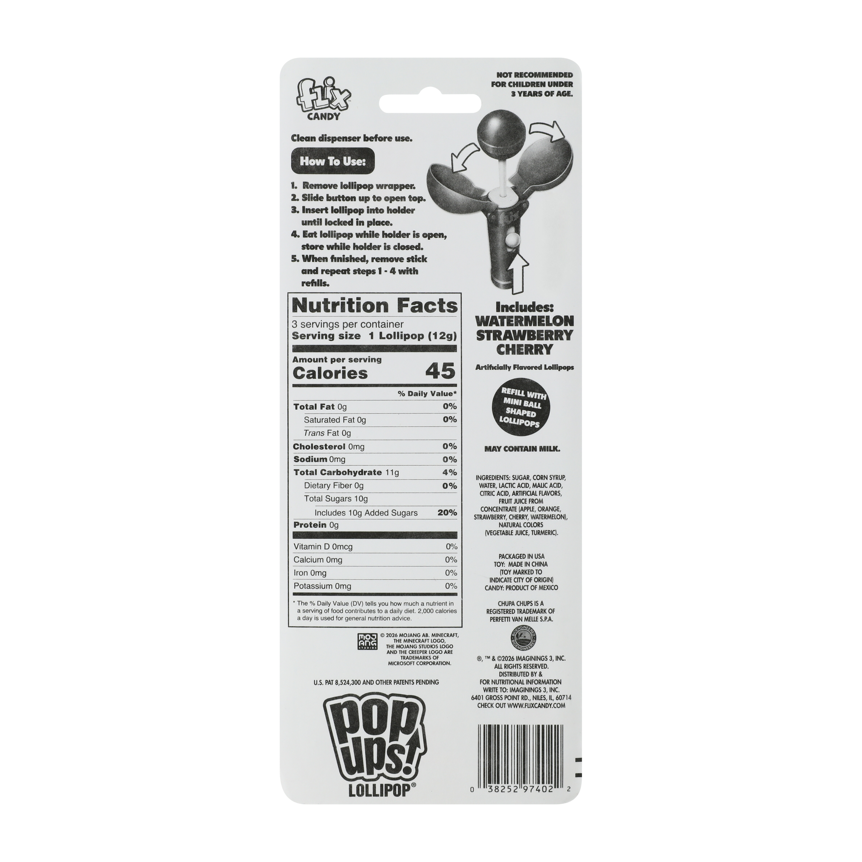 Minecraft Pop Ups!® Candy Set 1.2oz