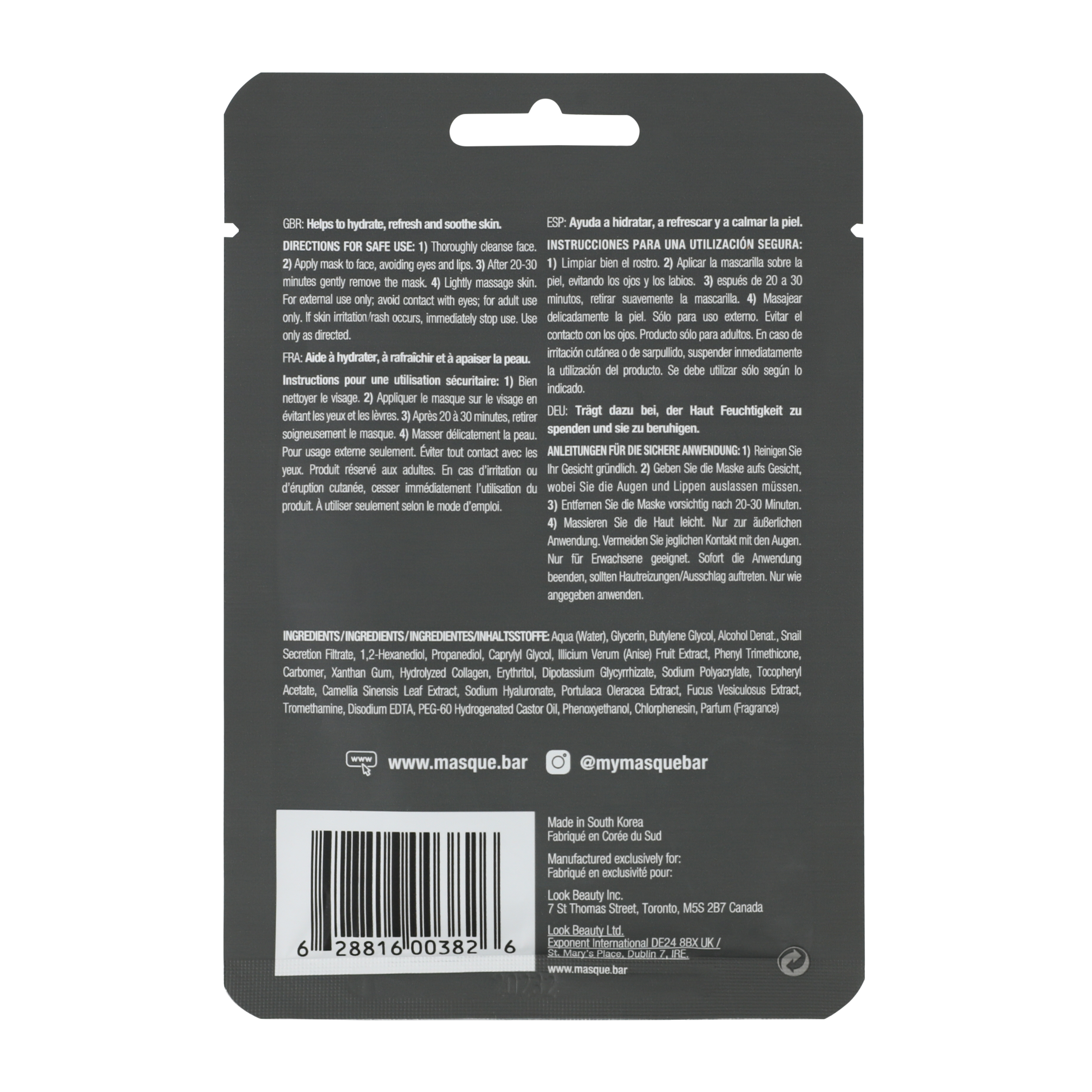 Bandito. By Masque B.A.R™ Keep It Smooth Sheet Mask 0.7oz