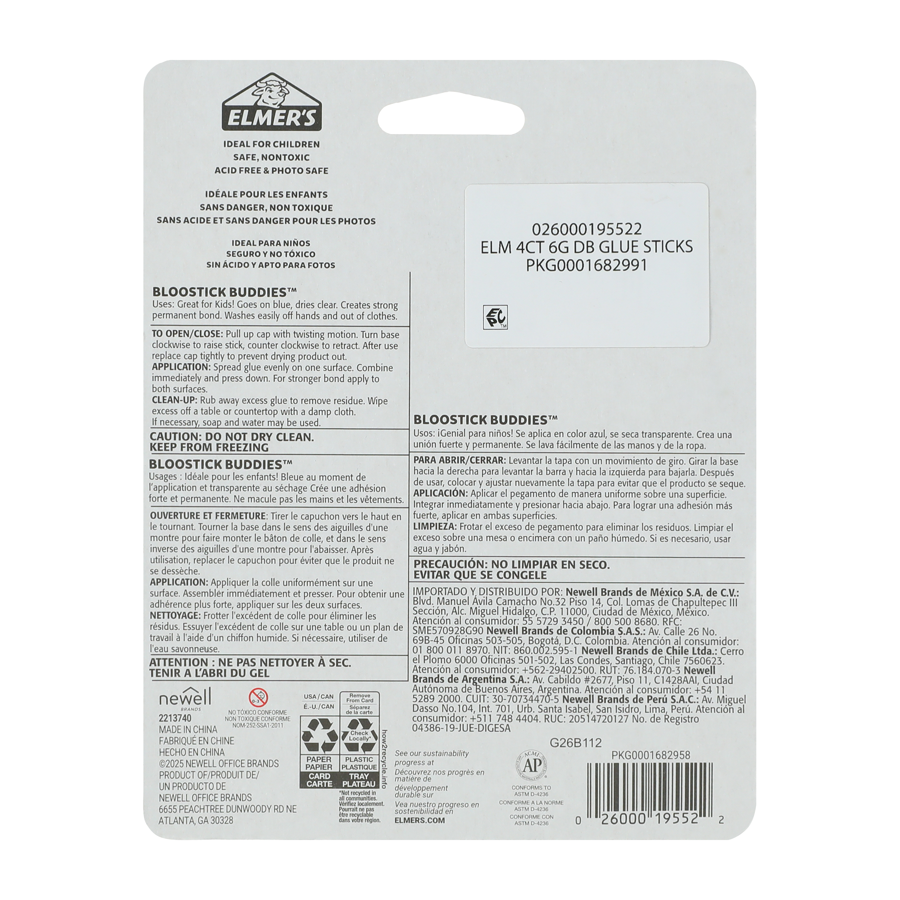 Elmer's® BlooStick Buddies™ Glue Stick 4-Pack