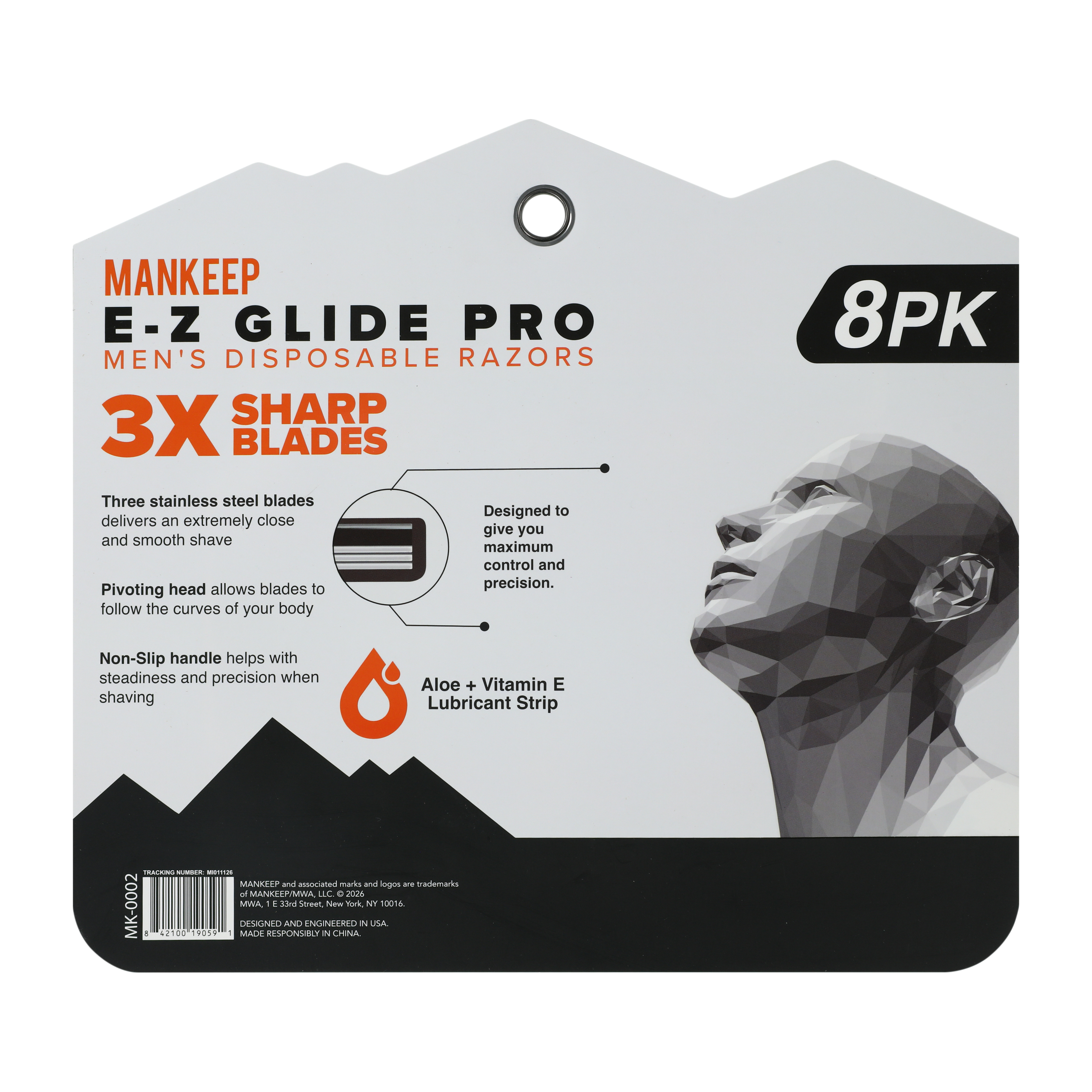 Mankeep® E-Z Glide Pro Disposable Razor 8-Pack