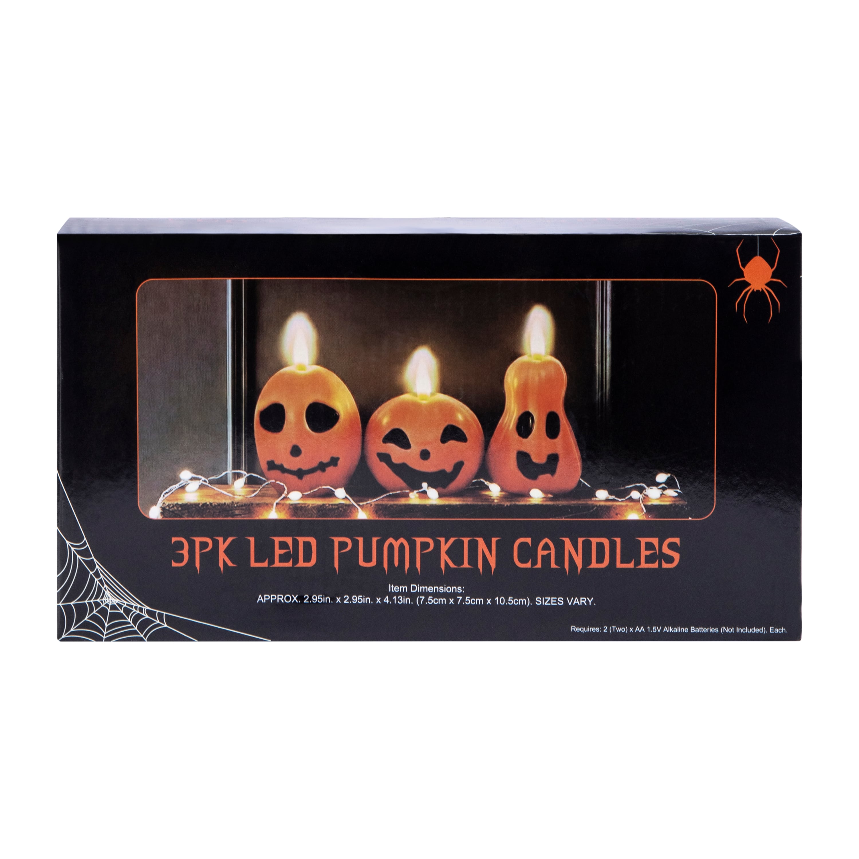 Velas LED Calabaza Halloween Pack de 3 5