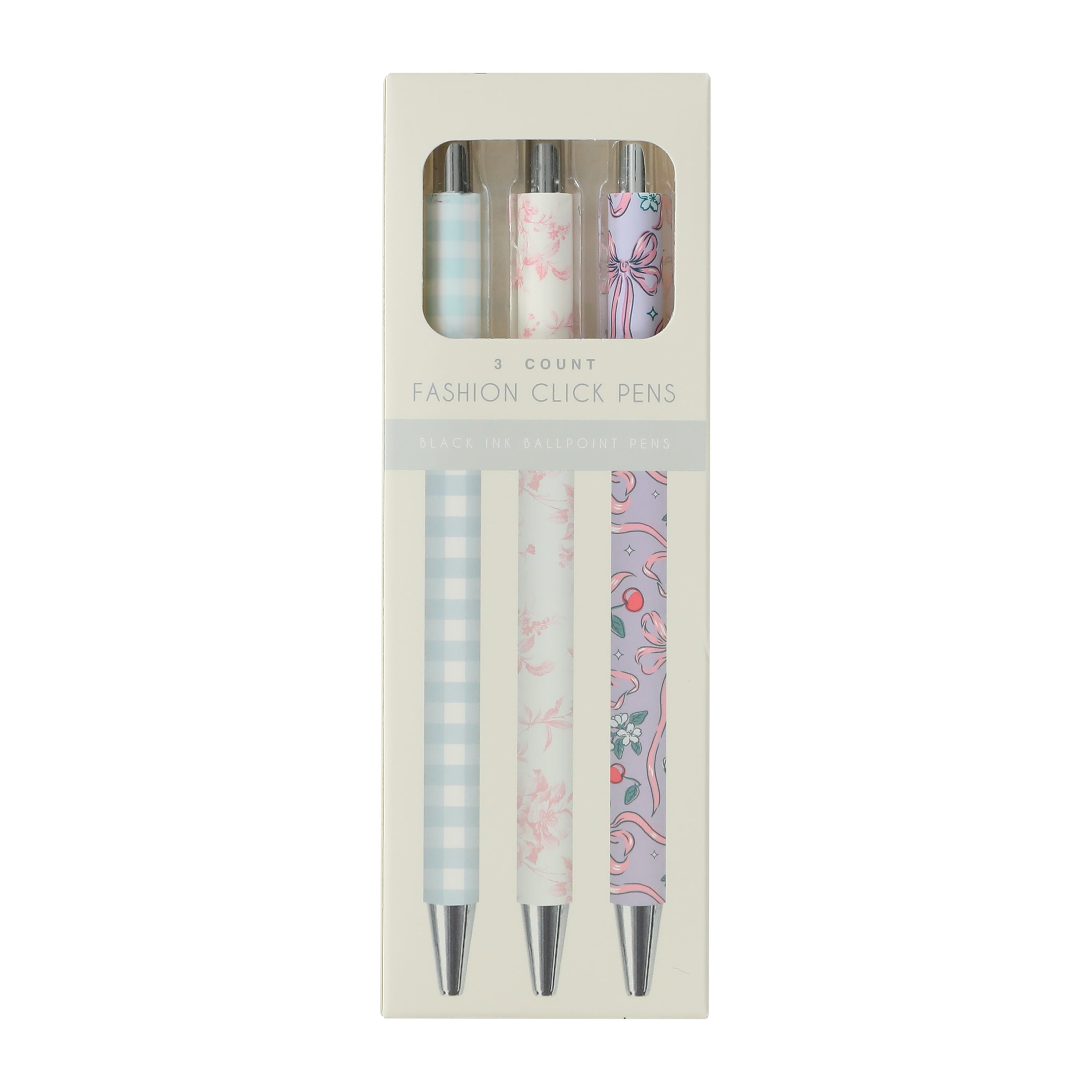 Fashion Click Pens 3-Count