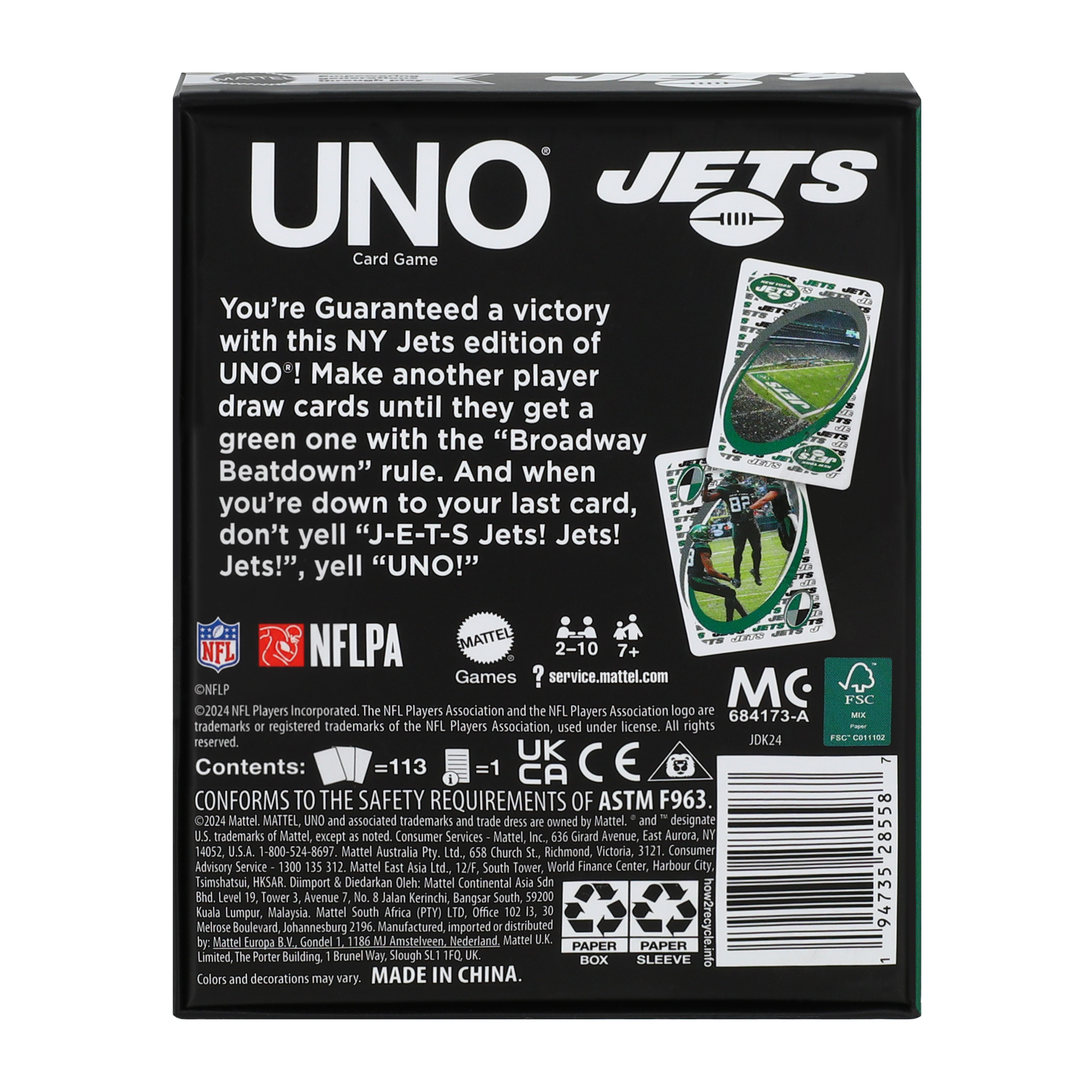UNO® Fandom NFL Jets Card Game