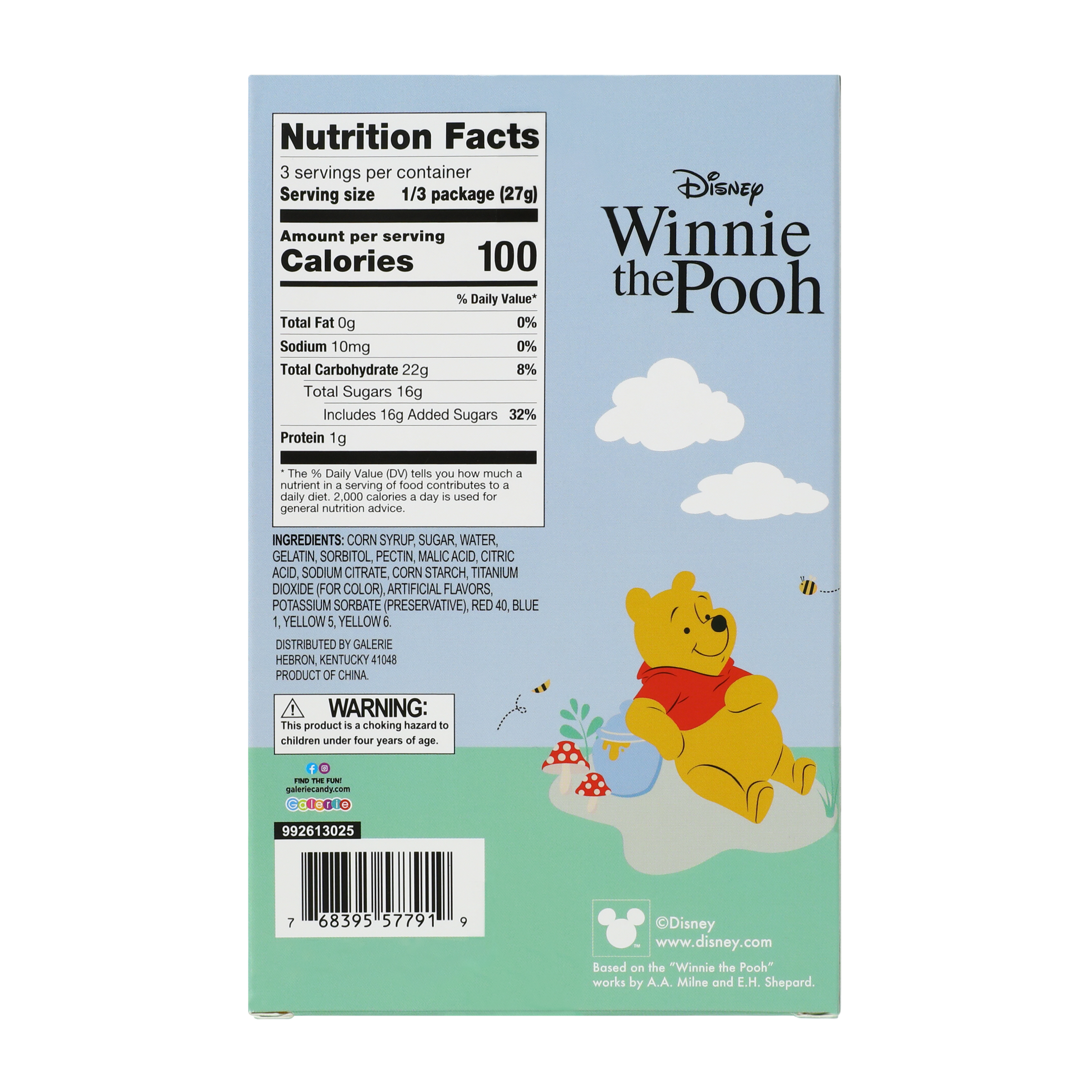 Disney Winnie The Pooh Gummy Fruit Punch 2.8oz