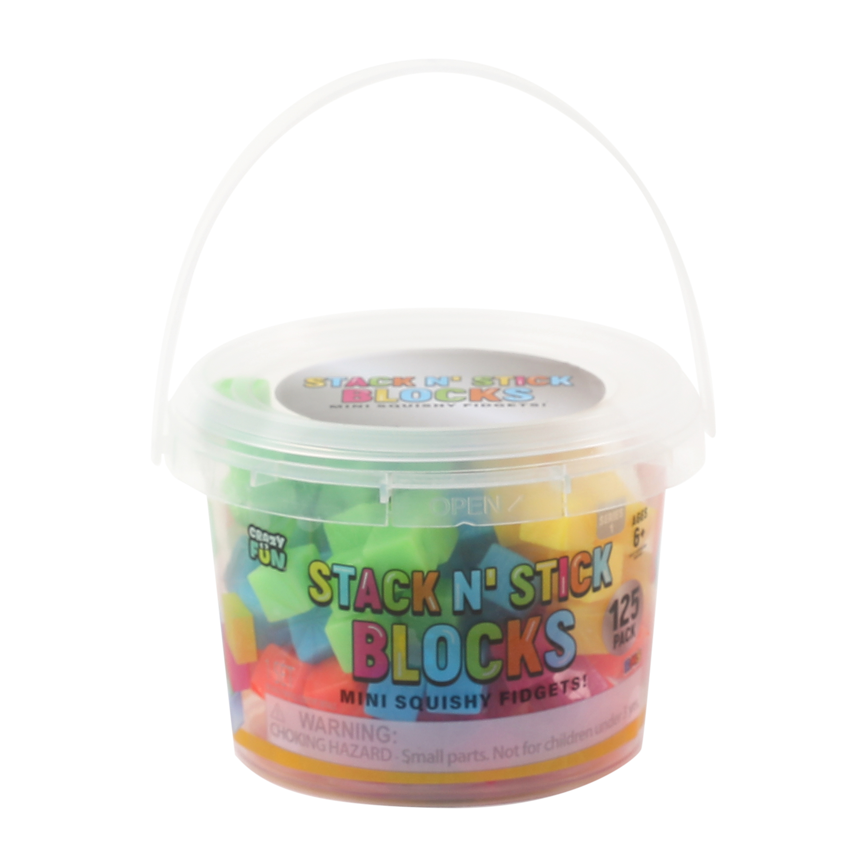 Stack N' Stick Blocks Mini Squishy Fidgets! Toy 125-Pack
