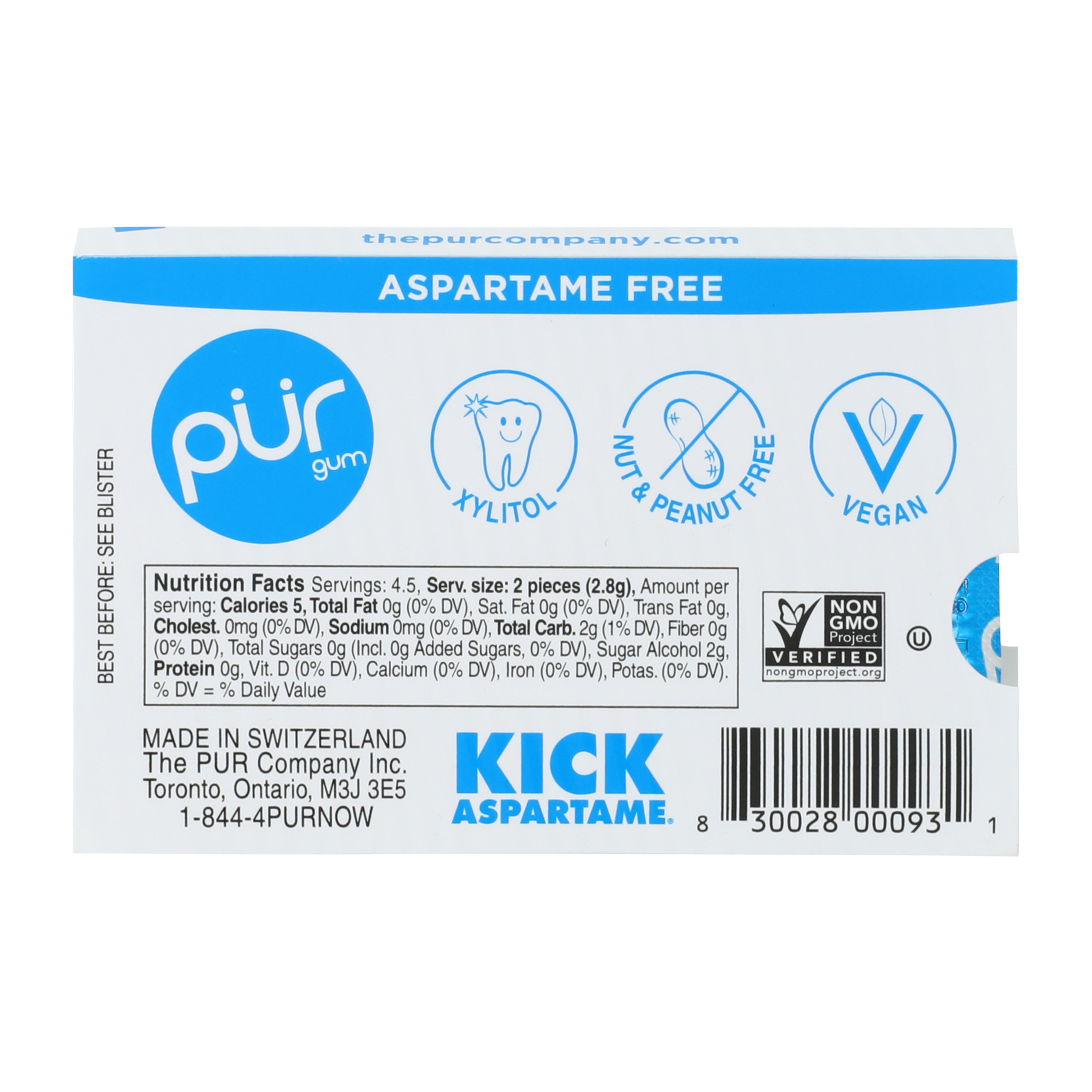 PUR® Peppermint Gum 9-Pack