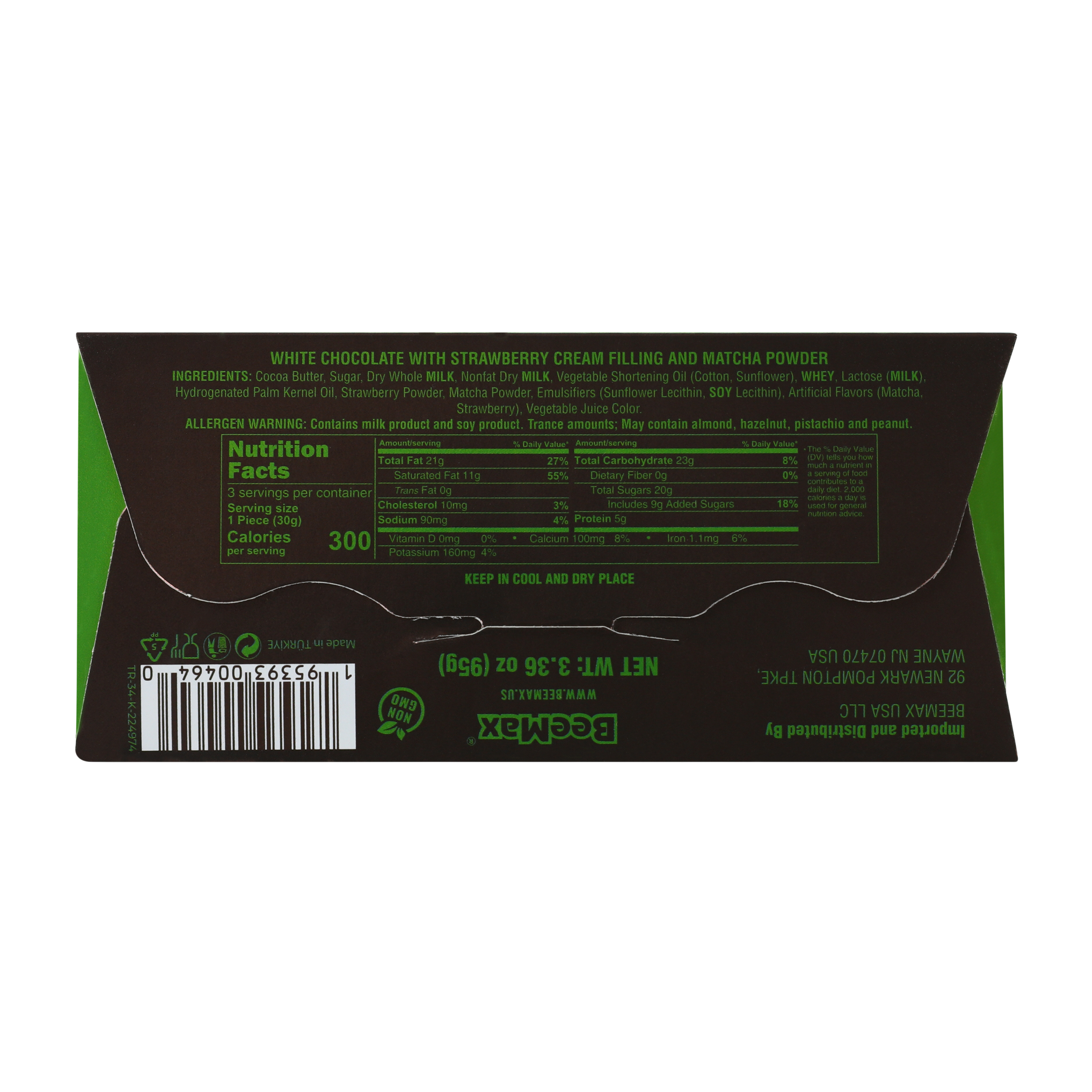 Beemax® Matcha Strawberry Cream Chocolate