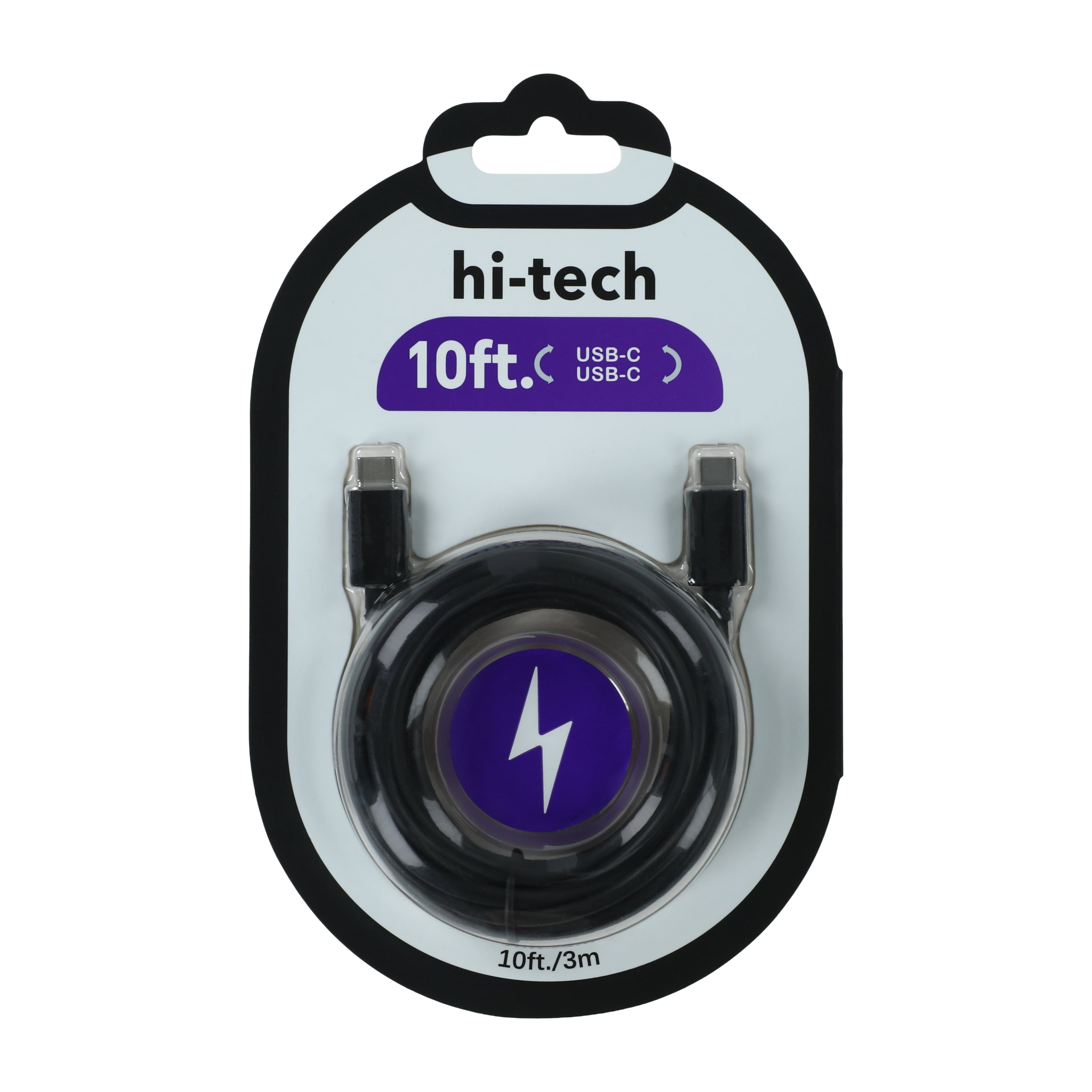 Cable USB-C a USB-C Hi-Tech 10 pies Carga rapida y sin estres 2
